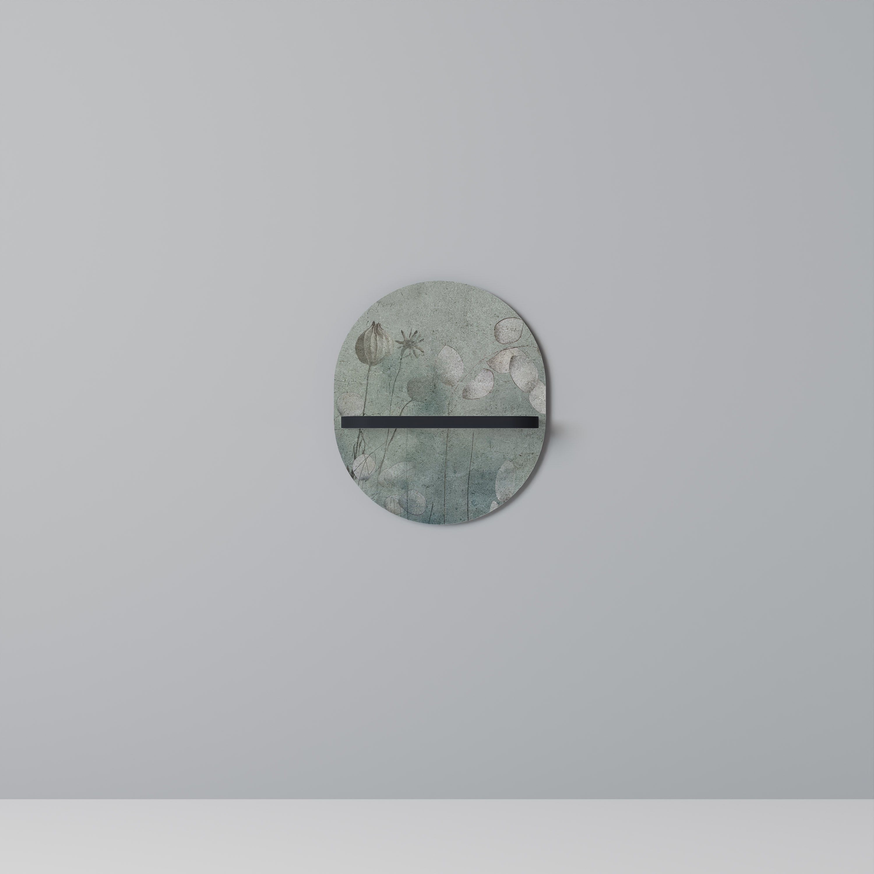 Étagère d'art ovale NIGHT LADY en finition noire