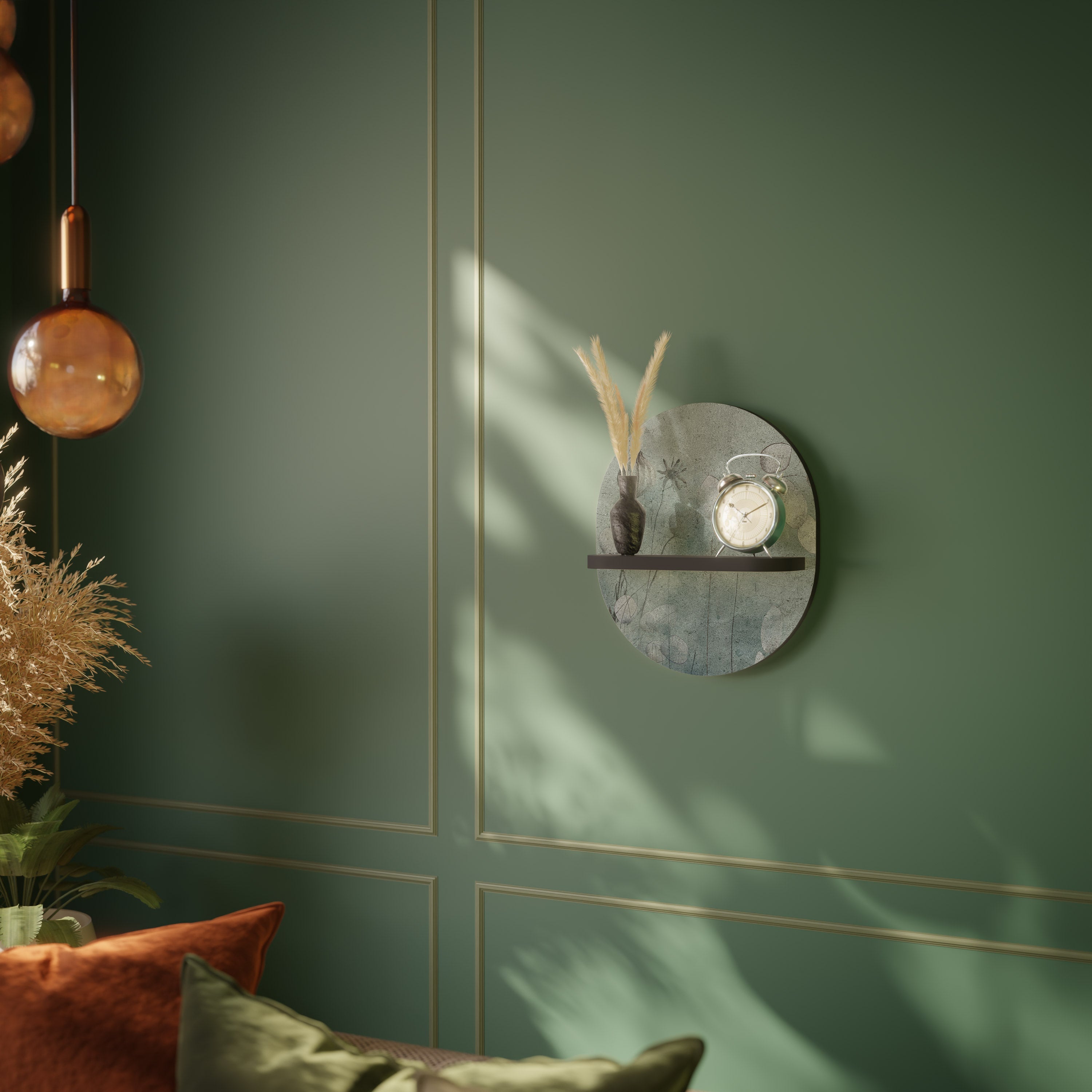 Étagère d'art ovale NIGHT LADY en finition noire