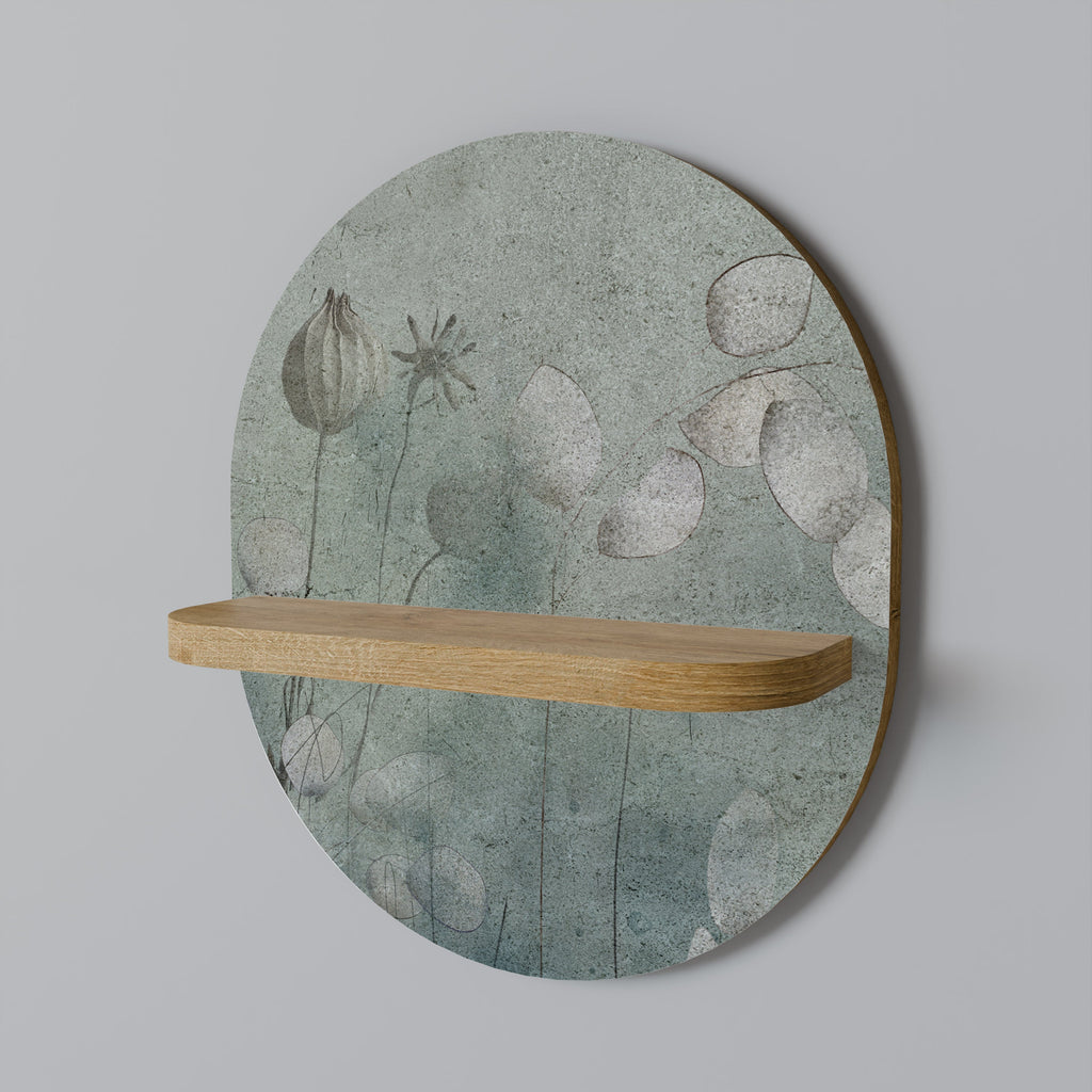 NIGHT LADY Oval Art Shelf In Oak Effect