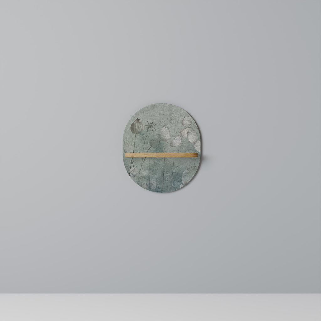 NIGHT LADY Oval Art Shelf In Oak Effect