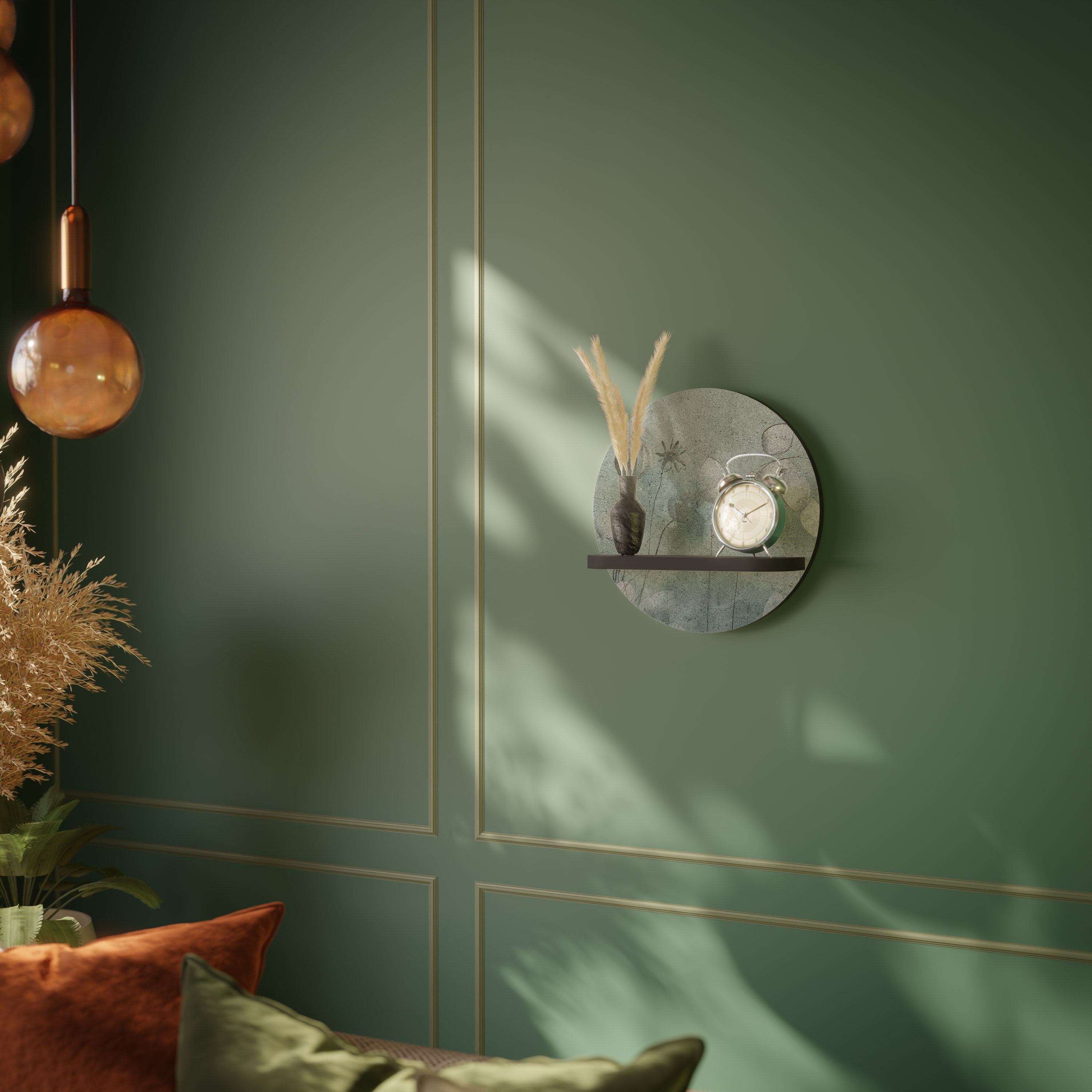 Étagère d'art ronde NIGHT LADY en finition noire