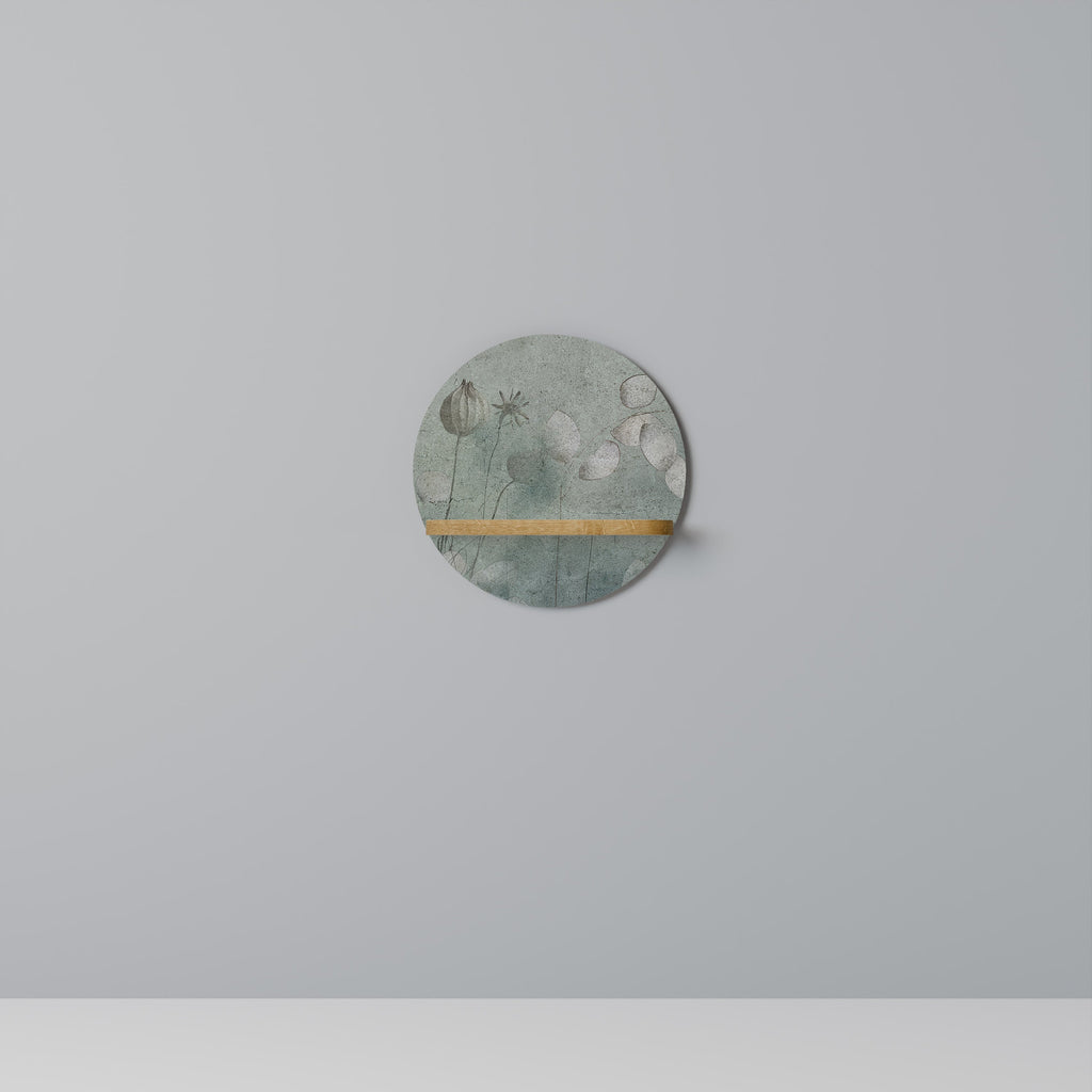 NIGHT LADY Round Art Shelf In Oak Effect