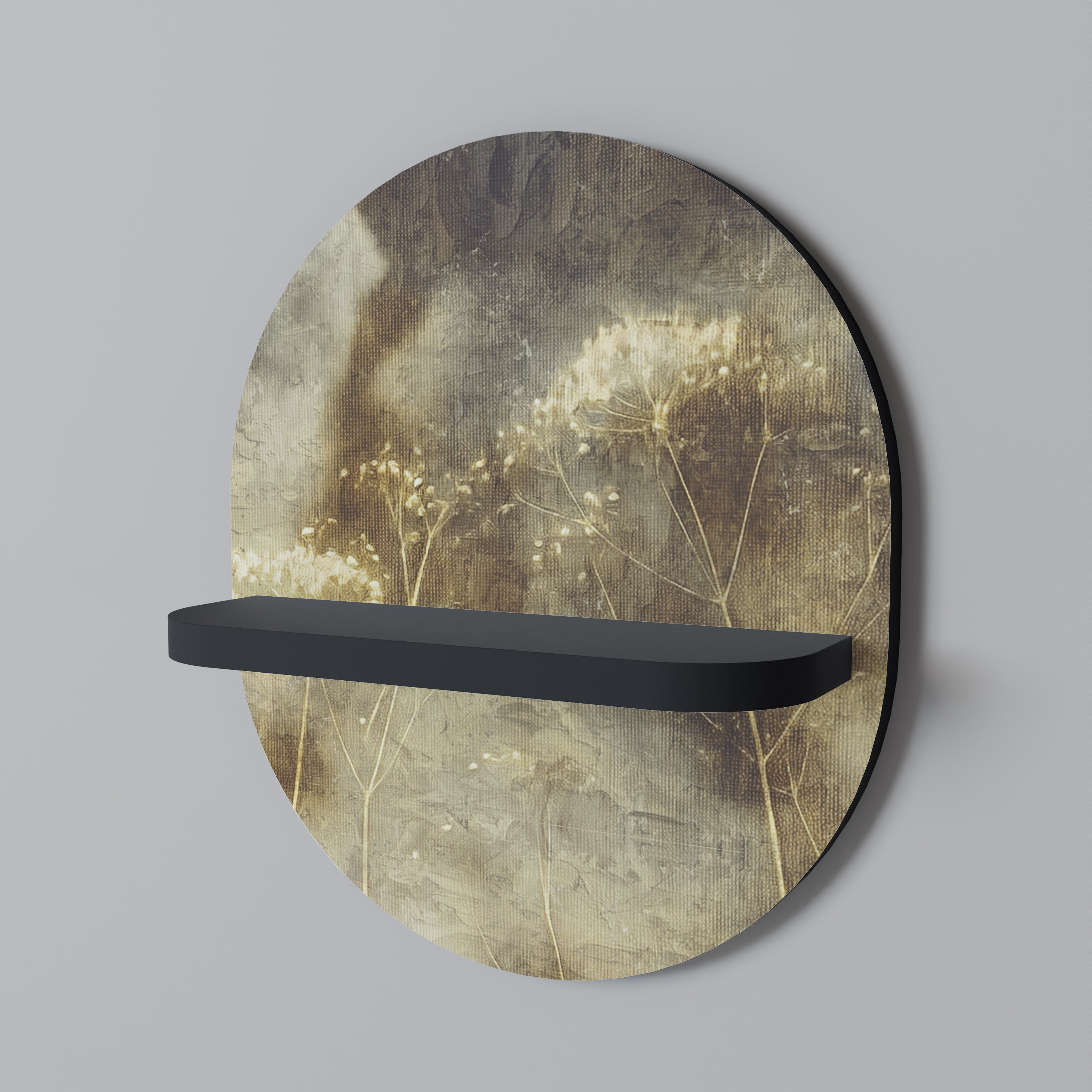 Étagère d'art ovale GENTLE POWER en finition noire