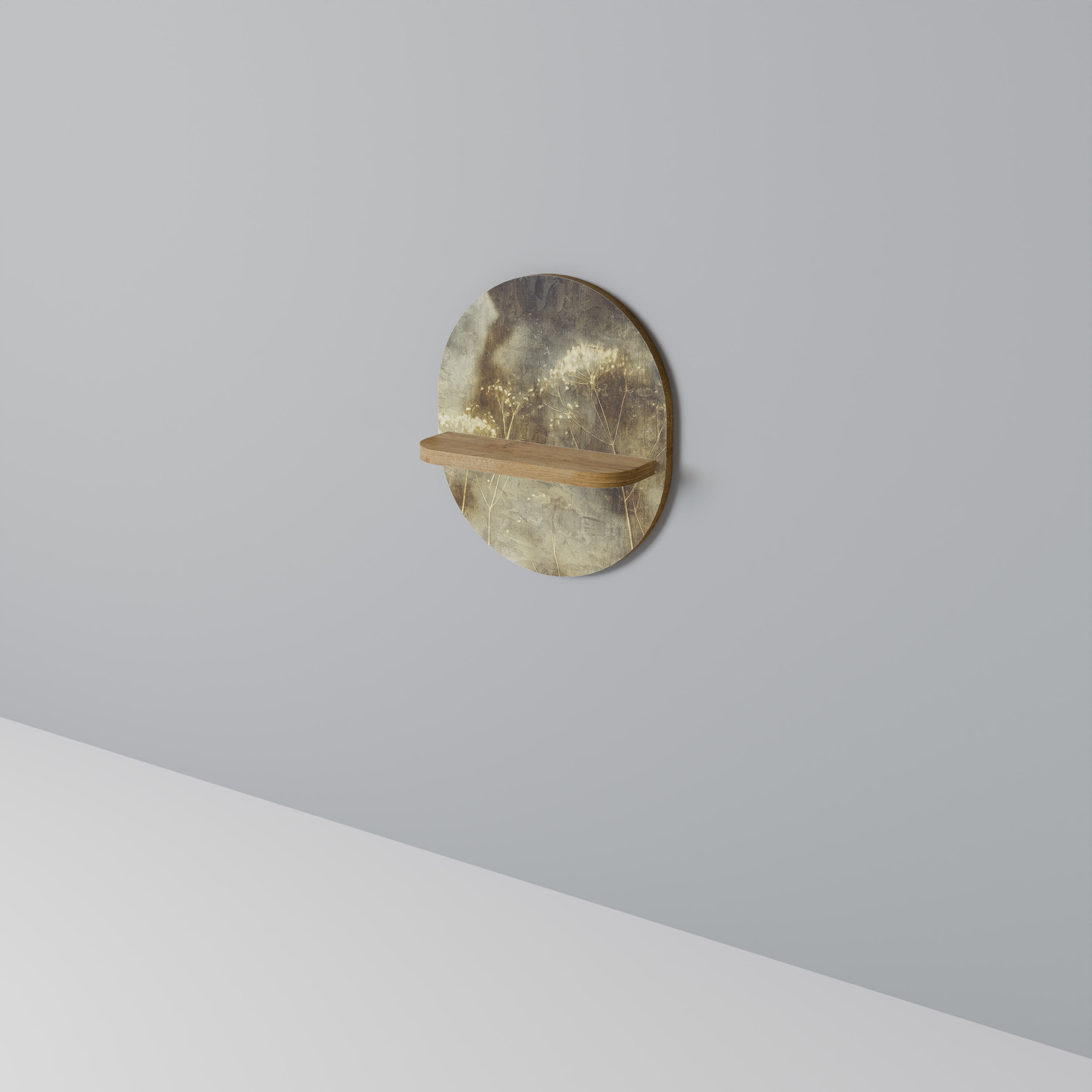 Étagère d'art ovale GENTLE POWER effet chêne