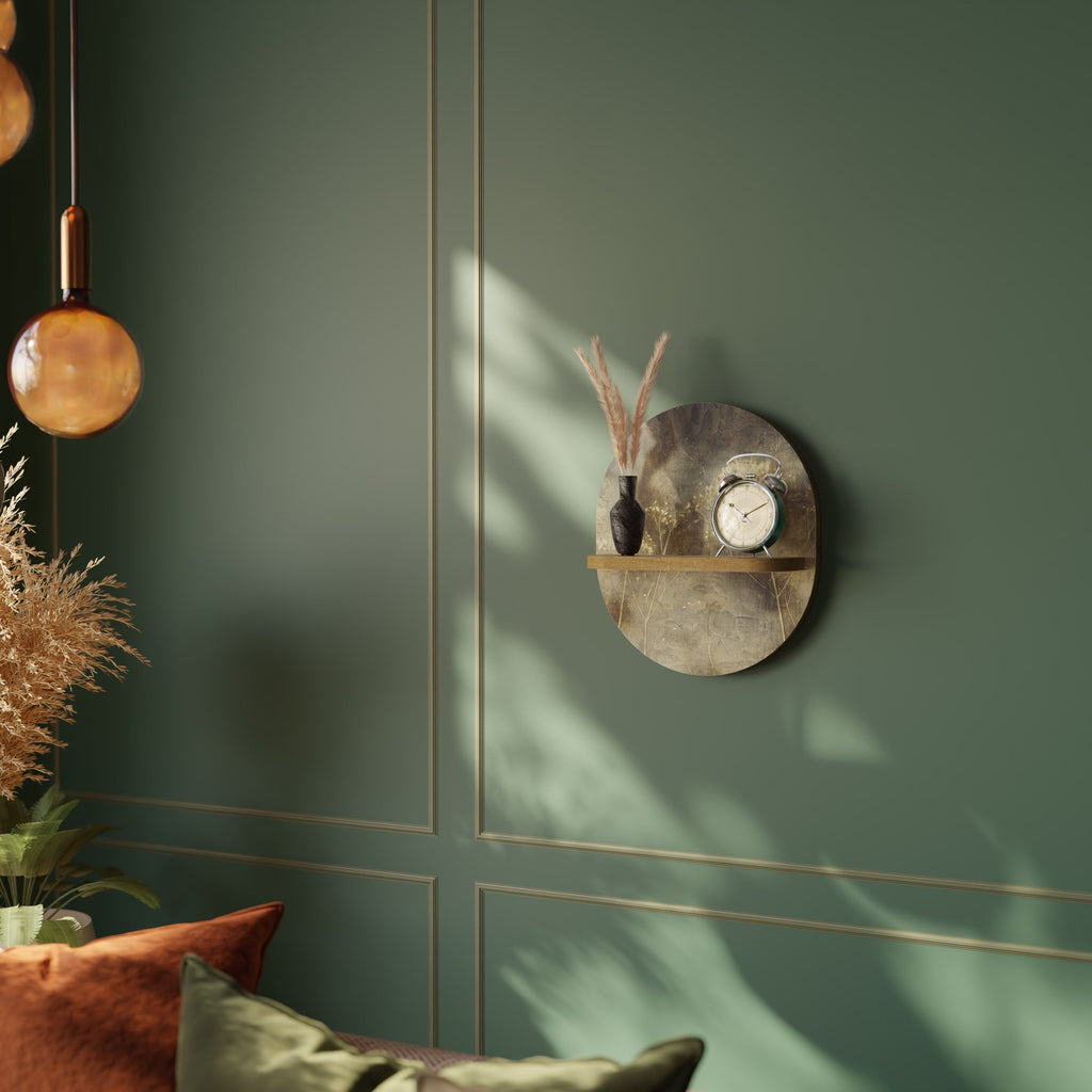 Étagère d'art ovale GENTLE POWER effet chêne