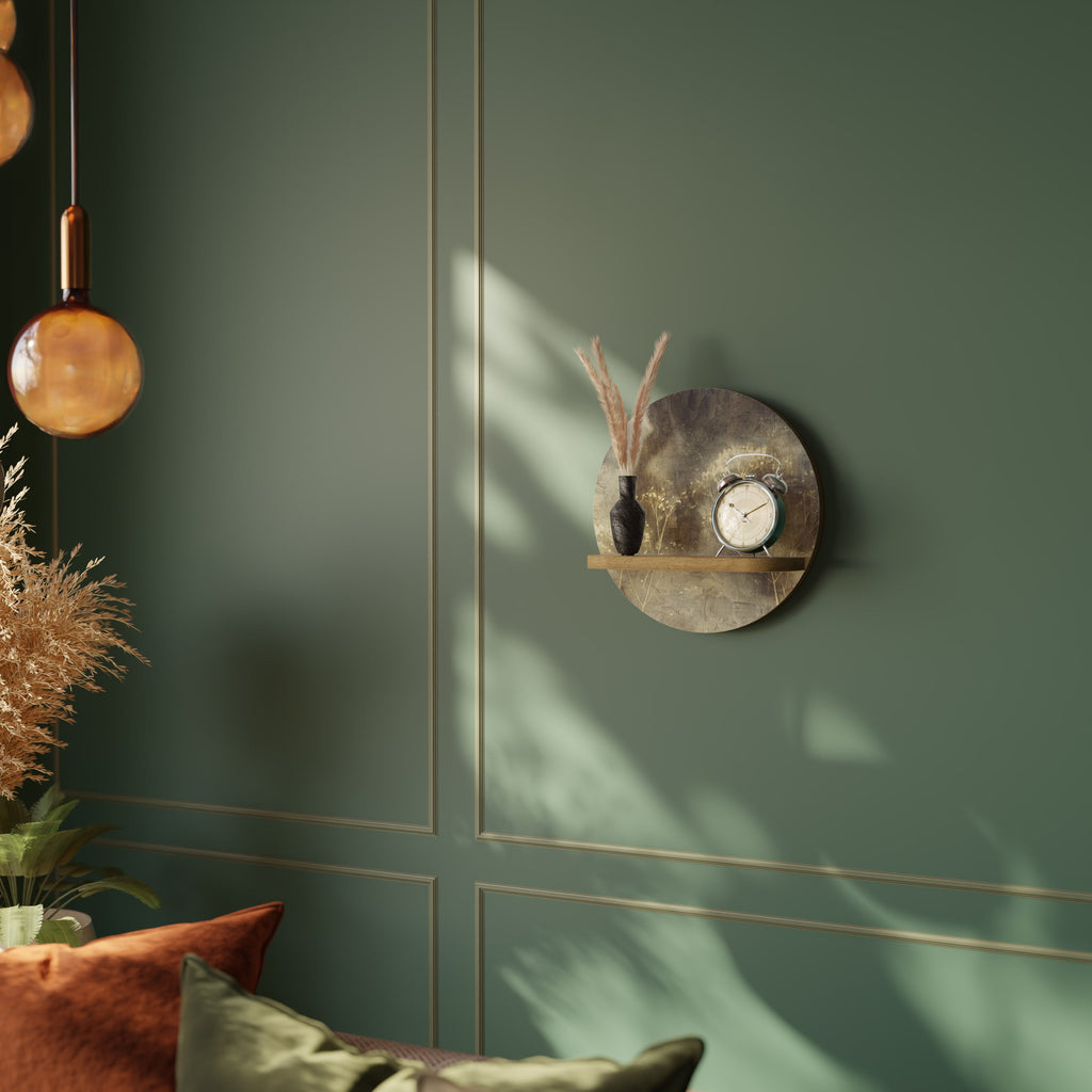 Étagère d'art ronde GENTLE POWER effet chêne