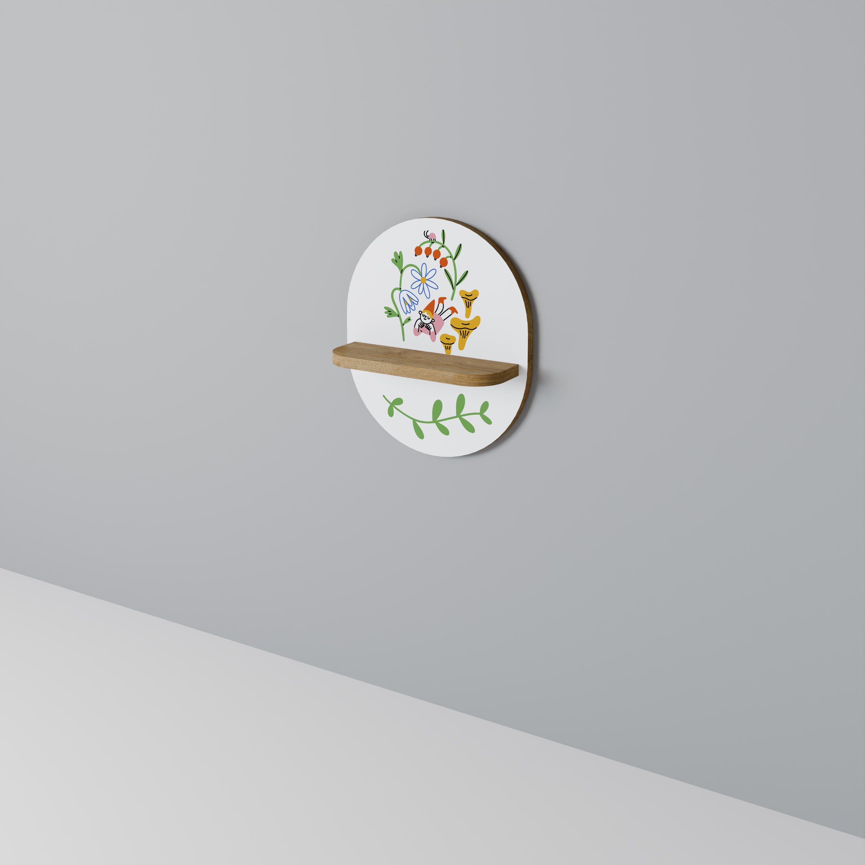 Étagère d'art ovale GARDEN LIFE effet chêne