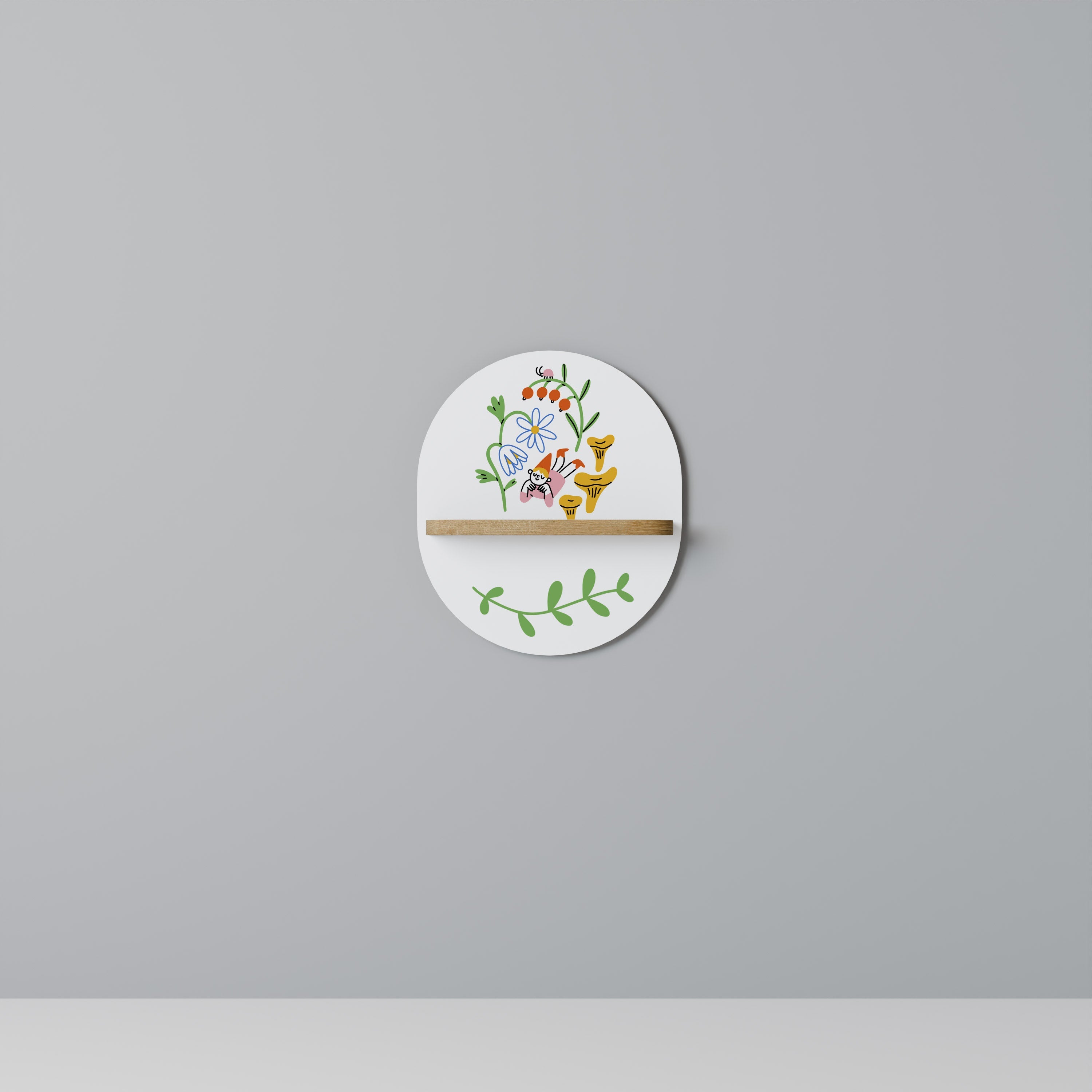 Étagère d'art ovale GARDEN LIFE effet chêne