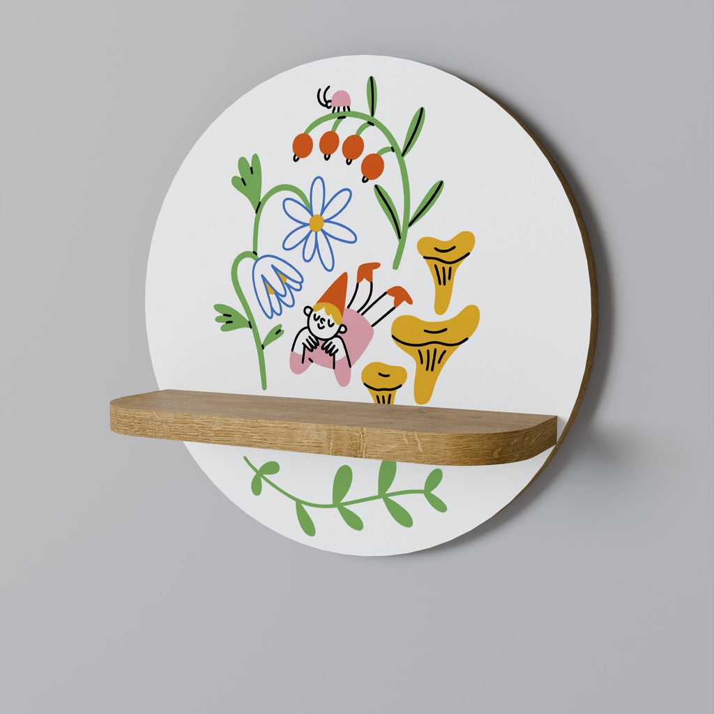 Étagère ronde effet chêne GARDEN LIFE