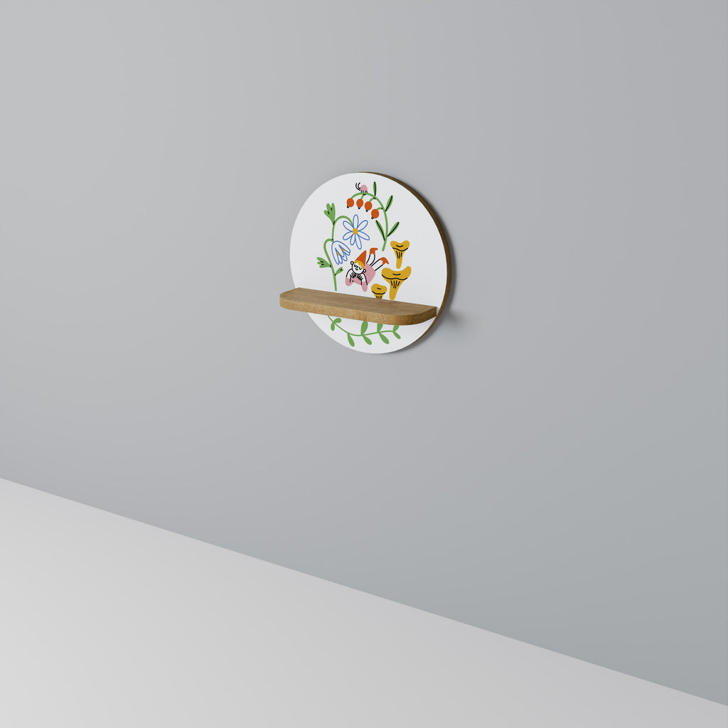 Étagère ronde effet chêne GARDEN LIFE