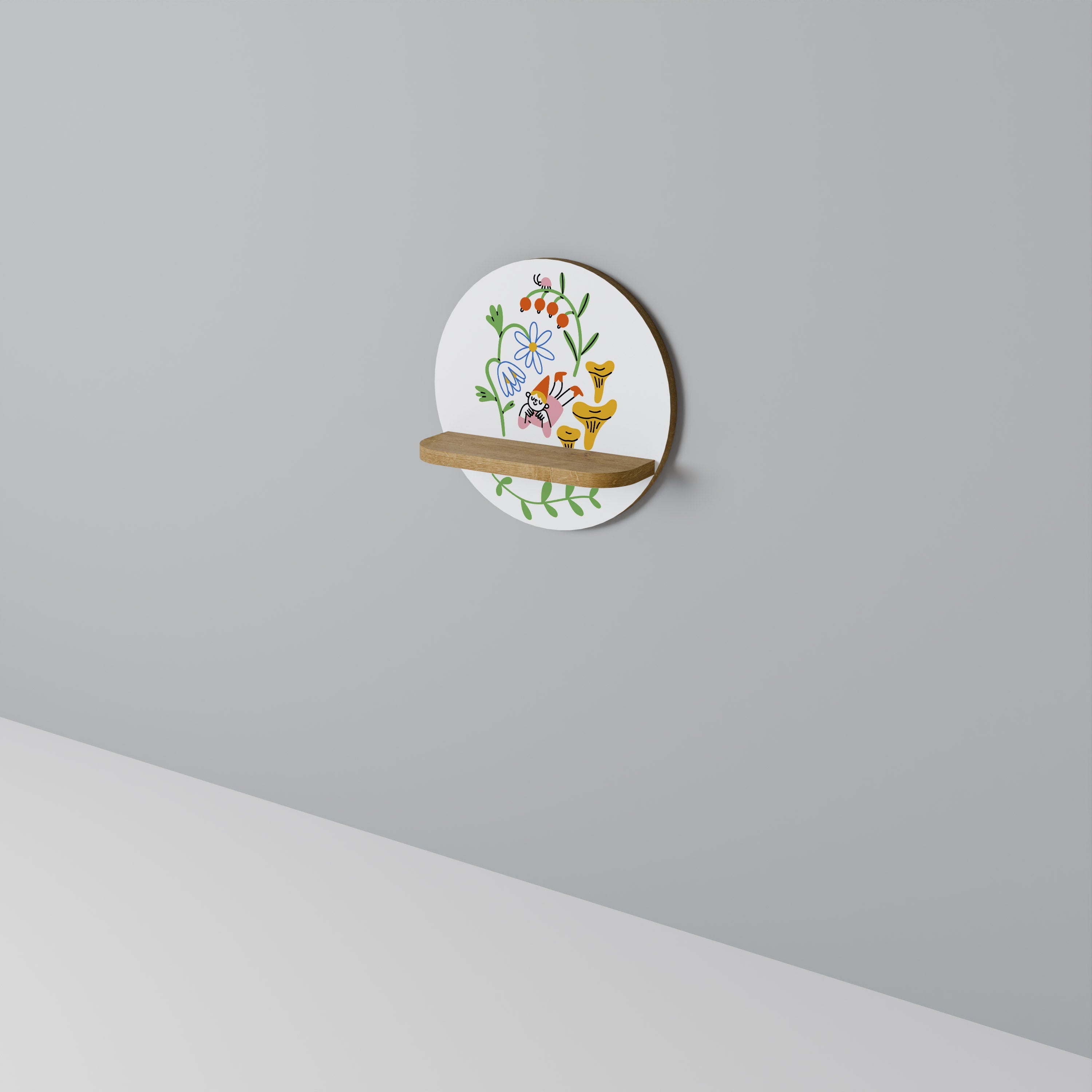 Étagère ronde effet chêne GARDEN LIFE