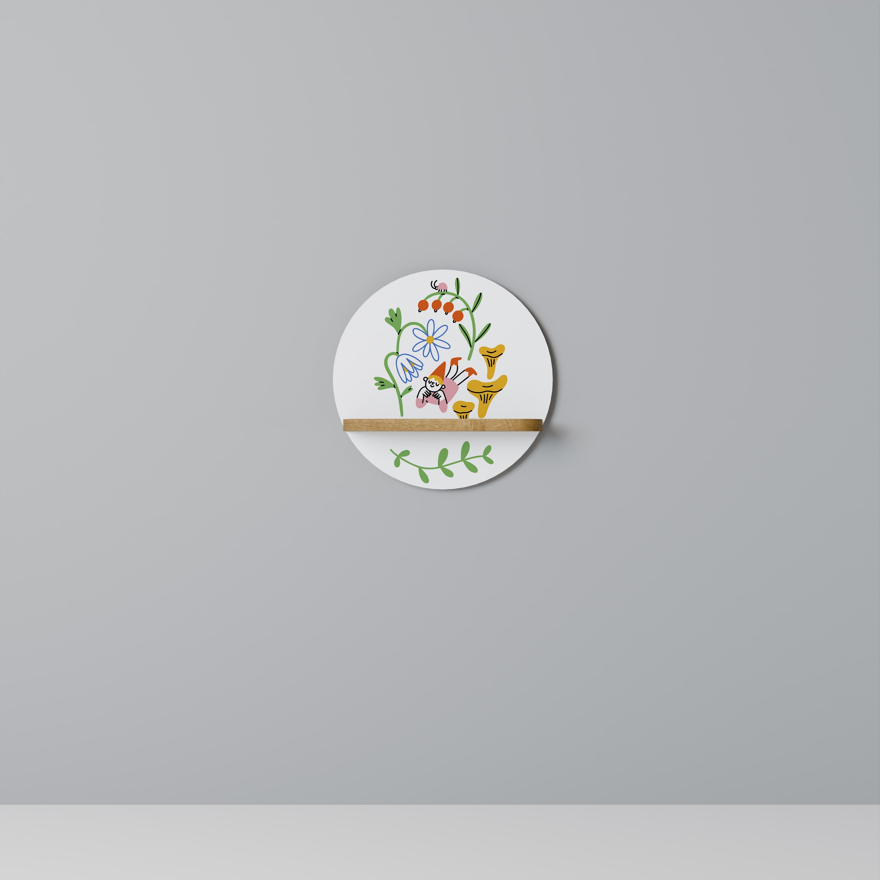 Étagère ronde effet chêne GARDEN LIFE