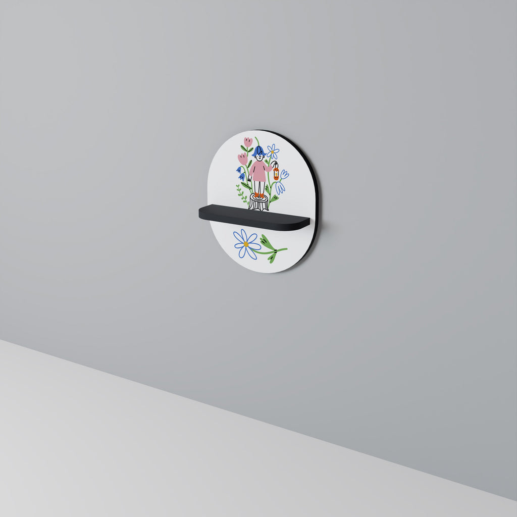 Étagère d'art ovale GARDEN GUARDIAN en finition noire