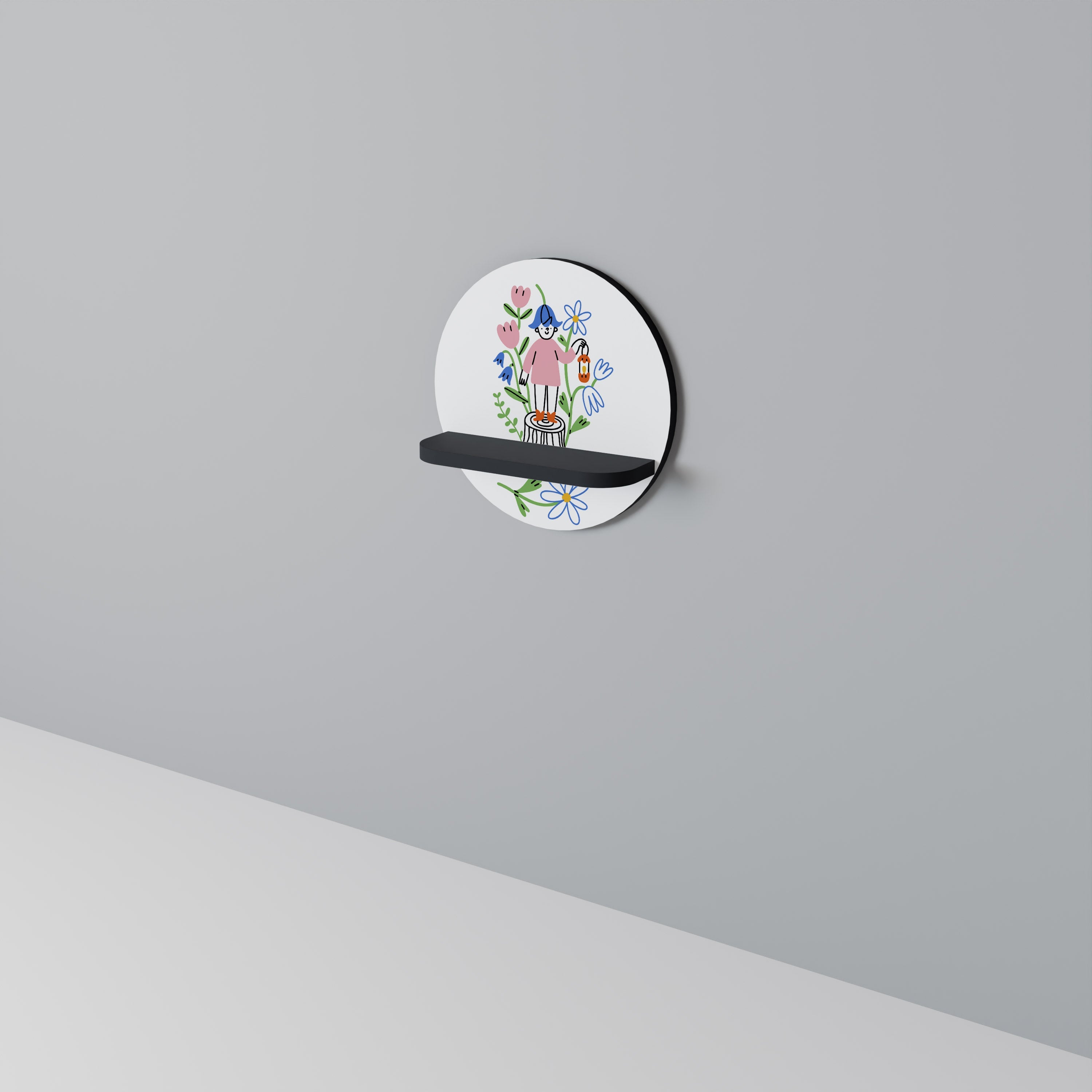 Étagère ronde GARDEN GUARDIAN en finition noire