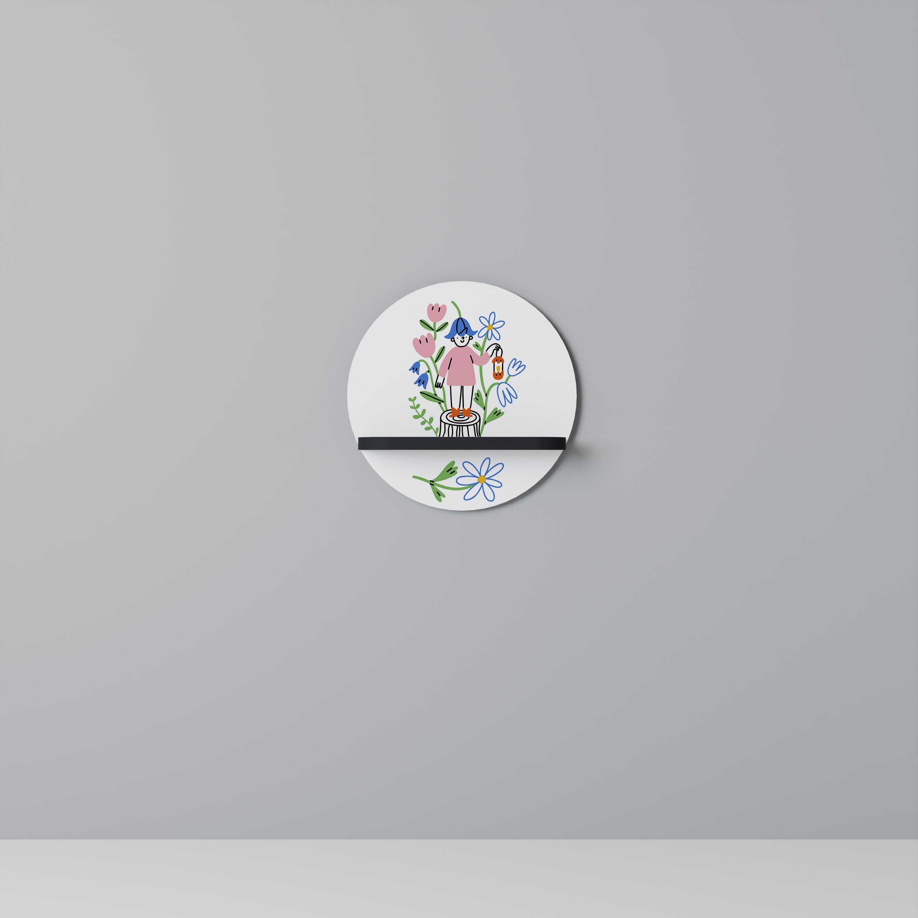 Étagère ronde GARDEN GUARDIAN en finition noire