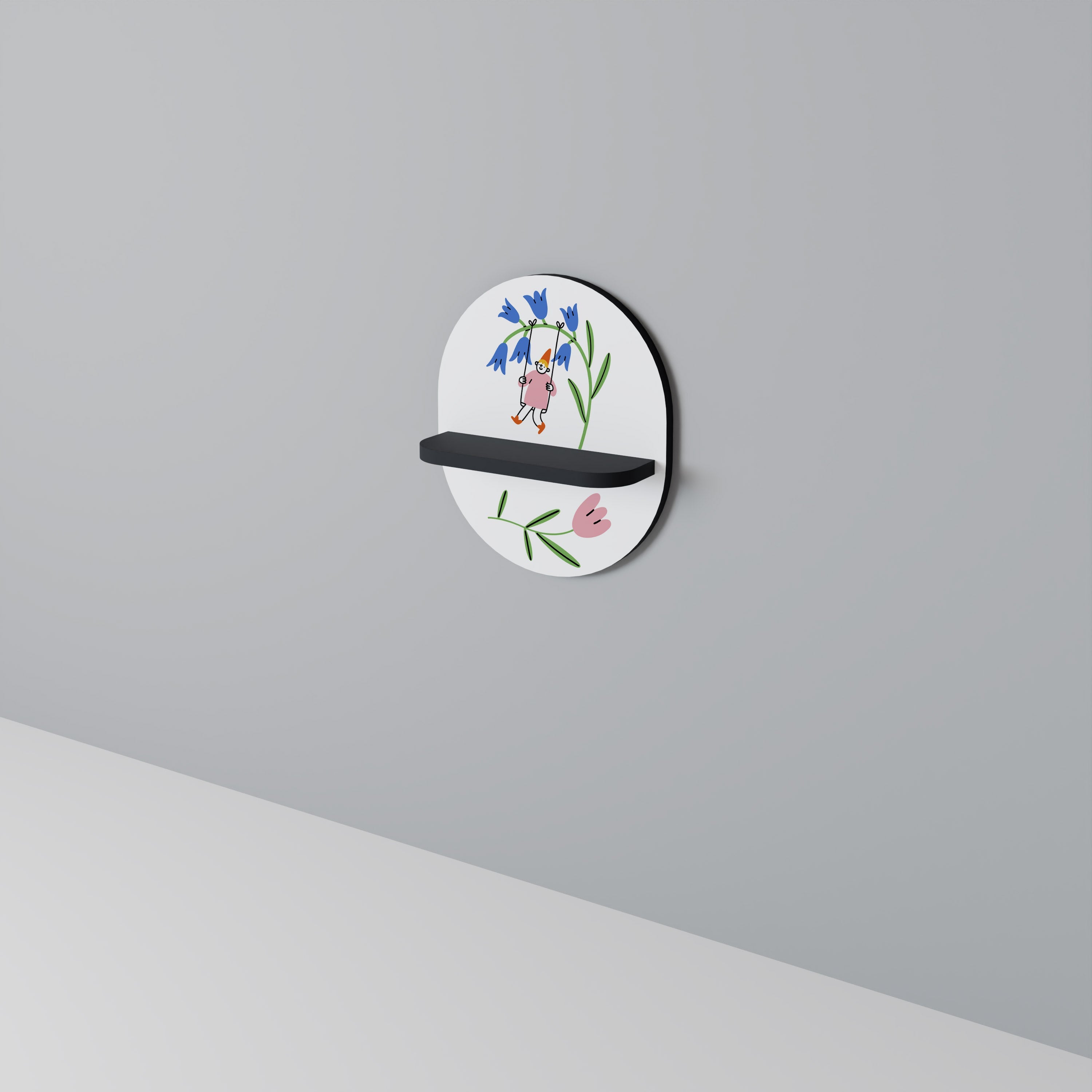 Étagère ovale GARDEN JOY en finition noire