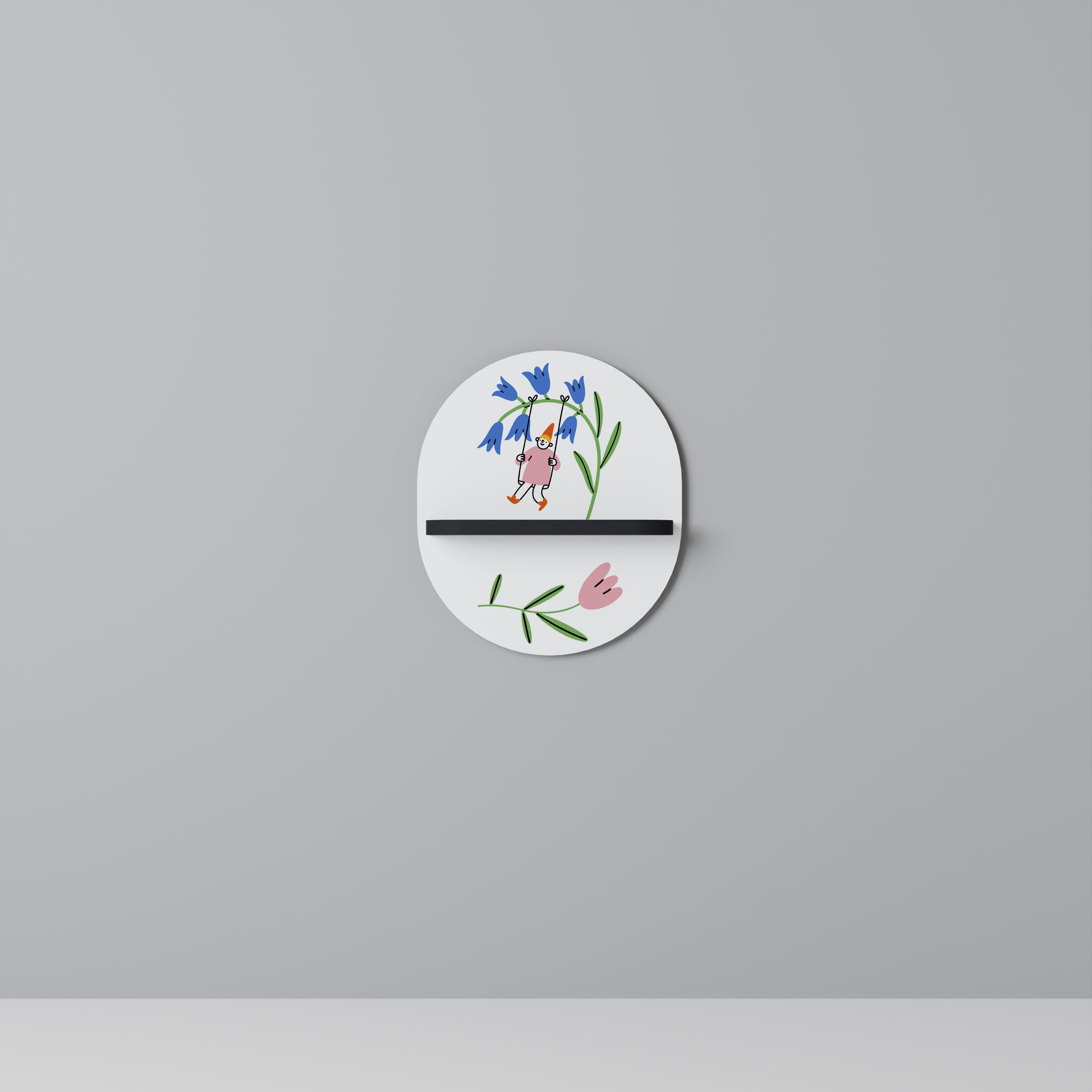 Étagère ovale GARDEN JOY en finition noire