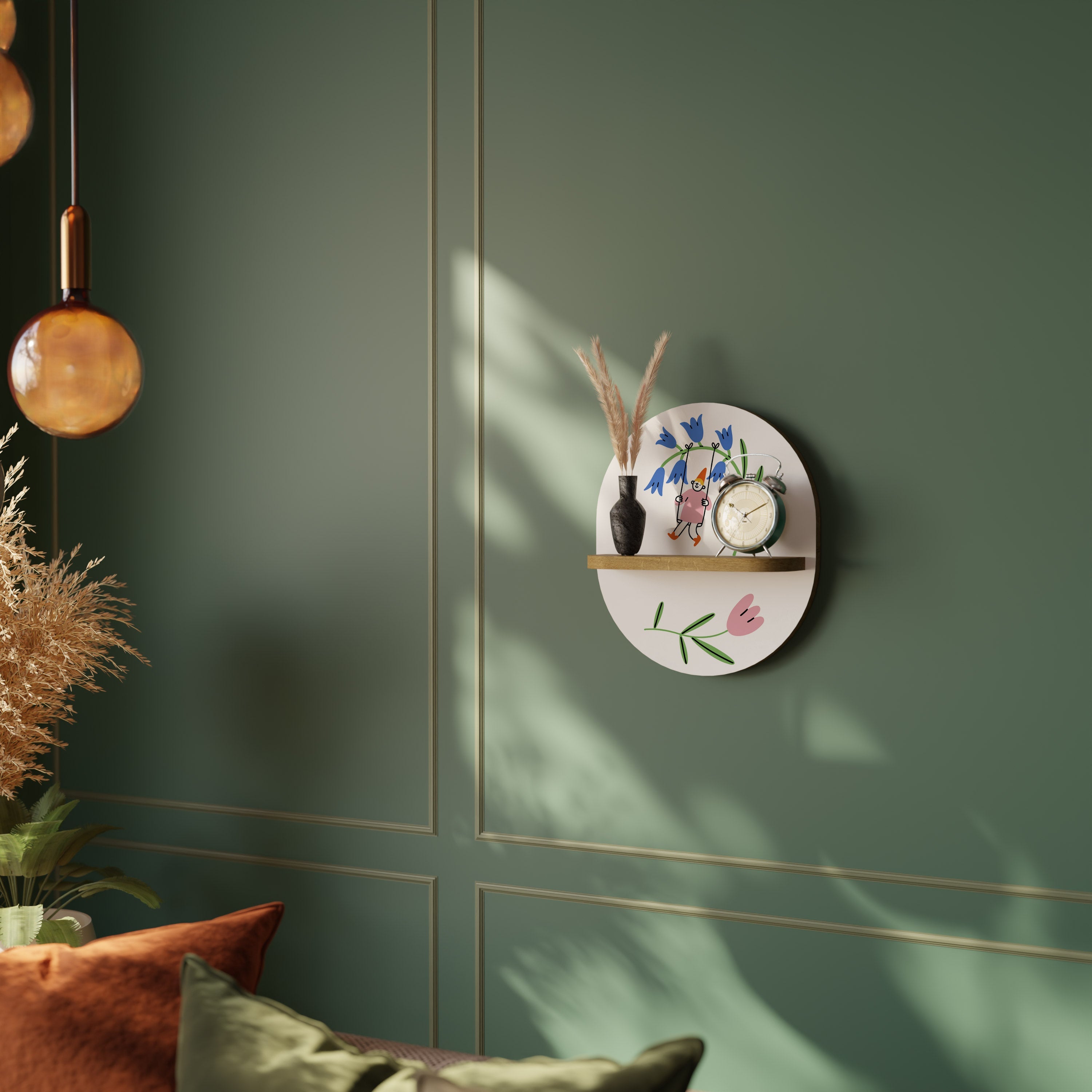 Étagère ovale GARDEN JOY effet chêne