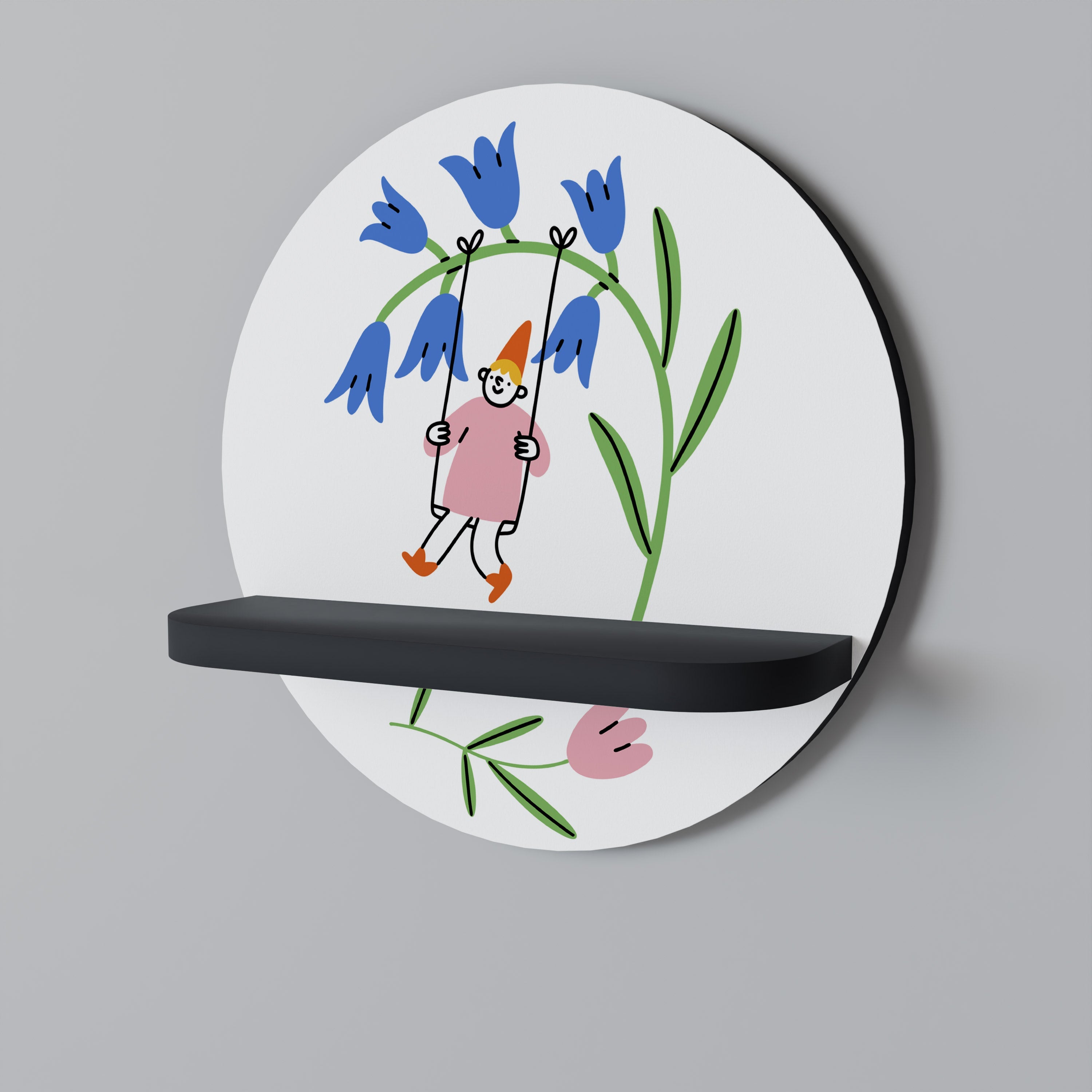 Étagère ronde GARDEN JOY en finition noire