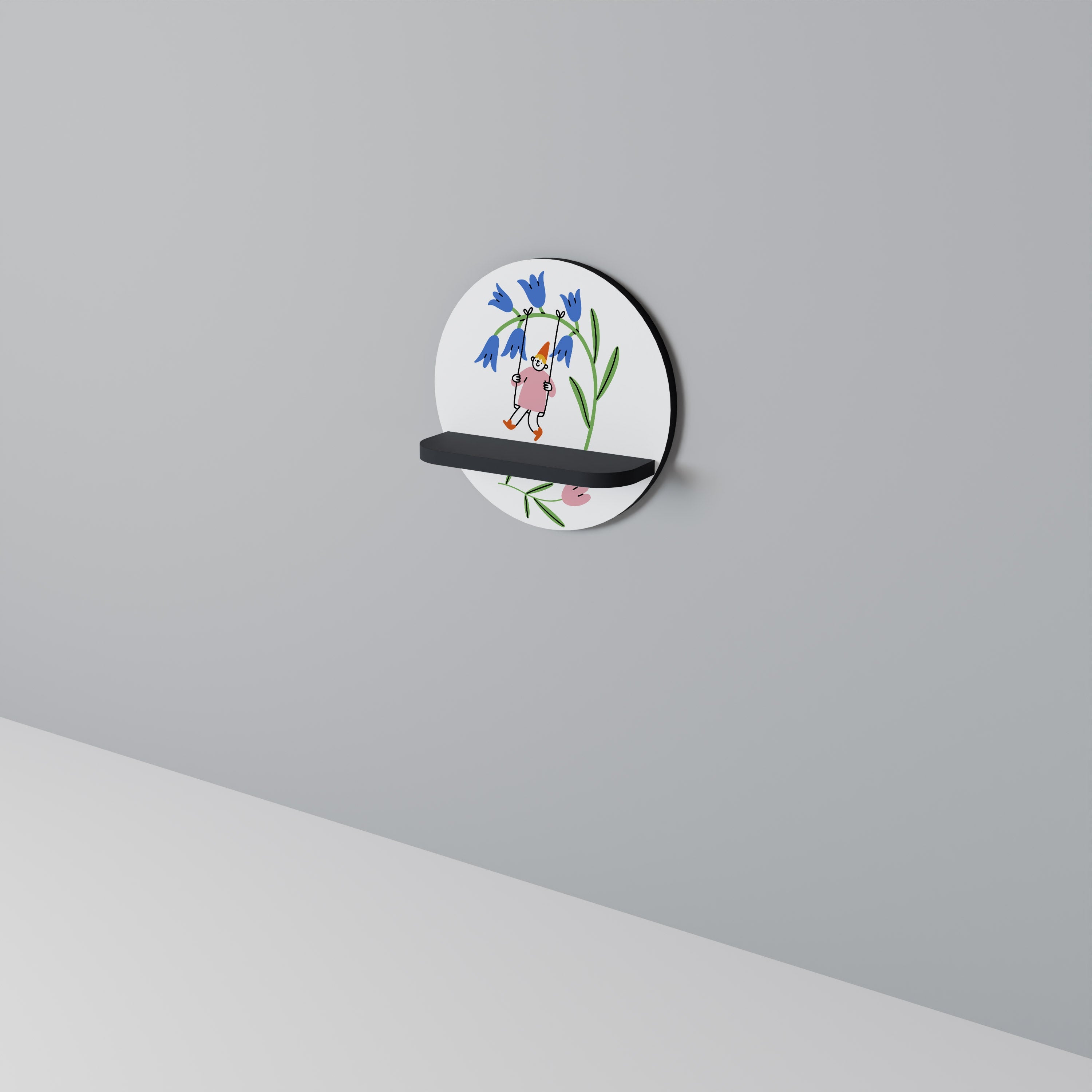 Étagère ronde GARDEN JOY en finition noire