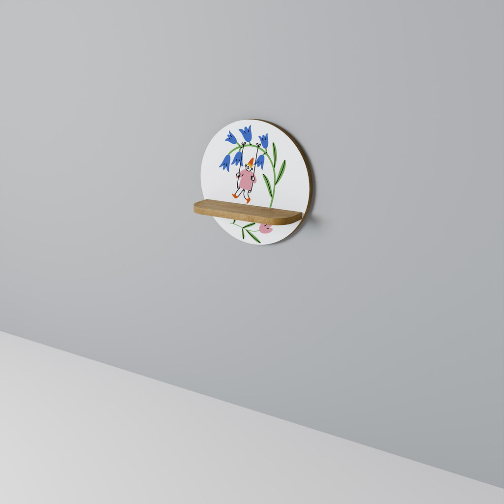 Étagère ronde GARDEN JOY effet chêne