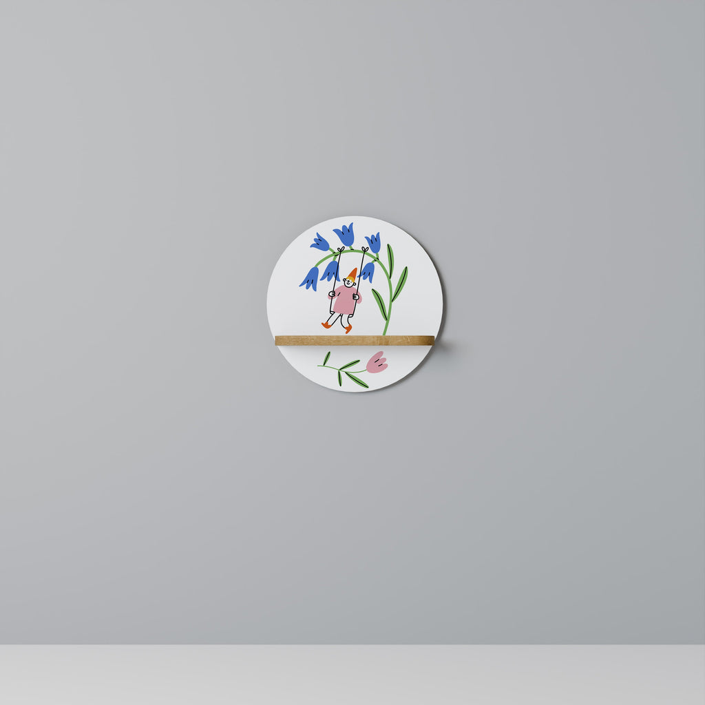 Étagère ronde GARDEN JOY effet chêne