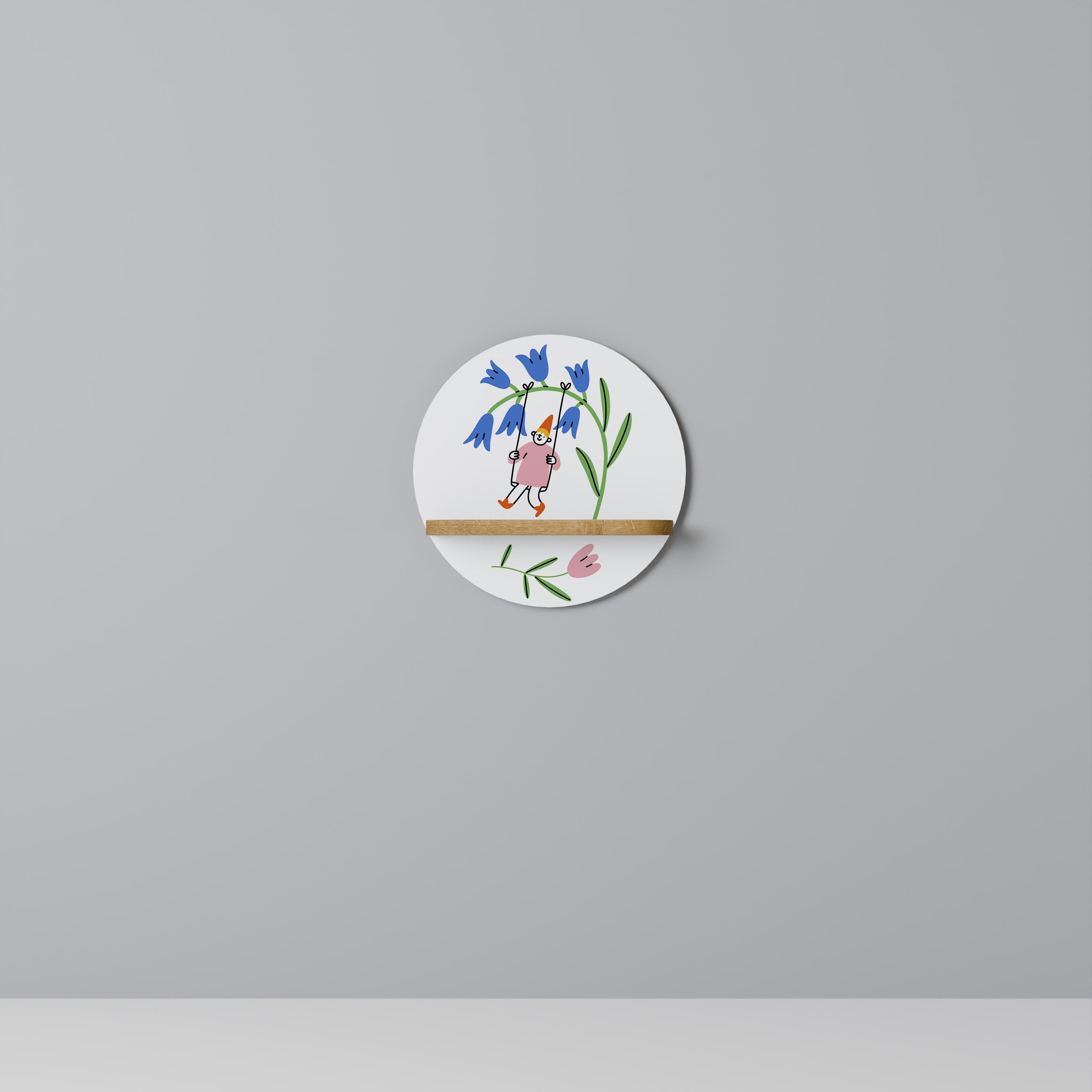 Étagère ronde GARDEN JOY effet chêne