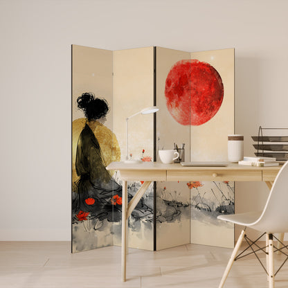 GOLDEN GLOW MEDITATION 4-Panel Room Divider