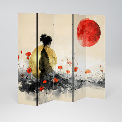 GOLDEN GLOW MEDITATION 5-Panel Room Divider