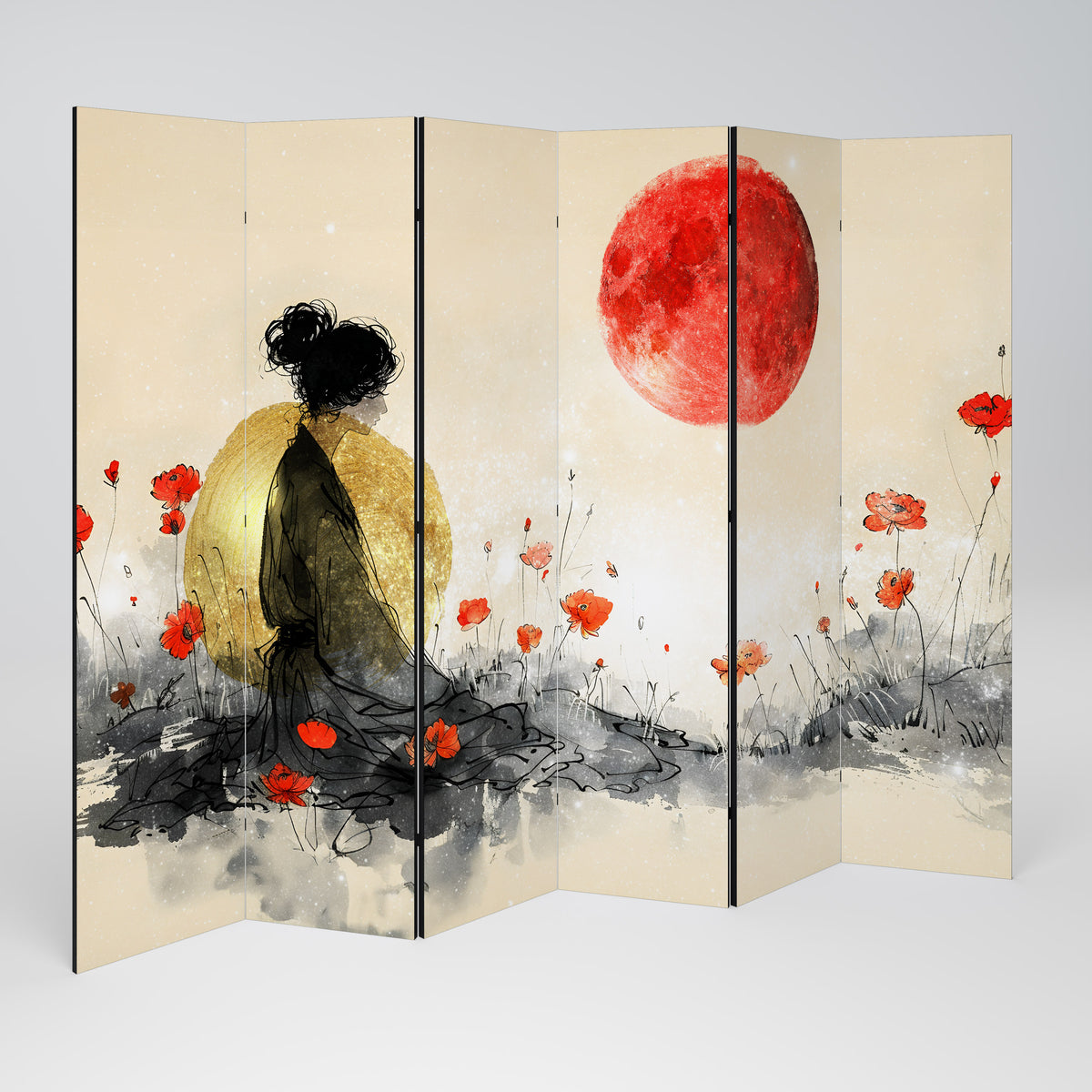 GOLDEN GLOW MEDITATION 6-Panel Room Divider