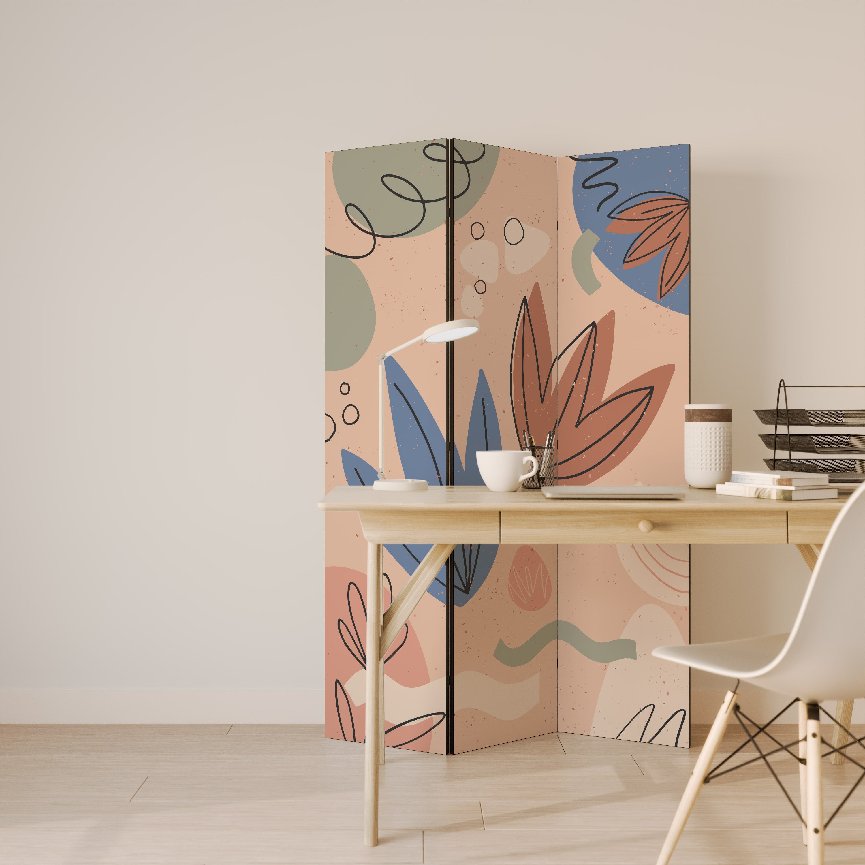 Paravent décoratif à 3 panneaux PASTEL DESTINY