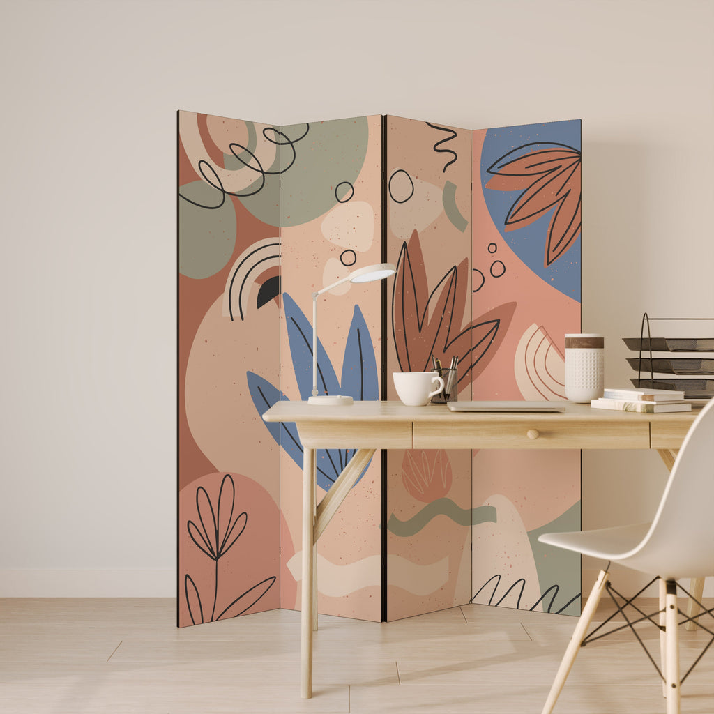 Paravent décoratif à 4 panneaux PASTEL DESTINY