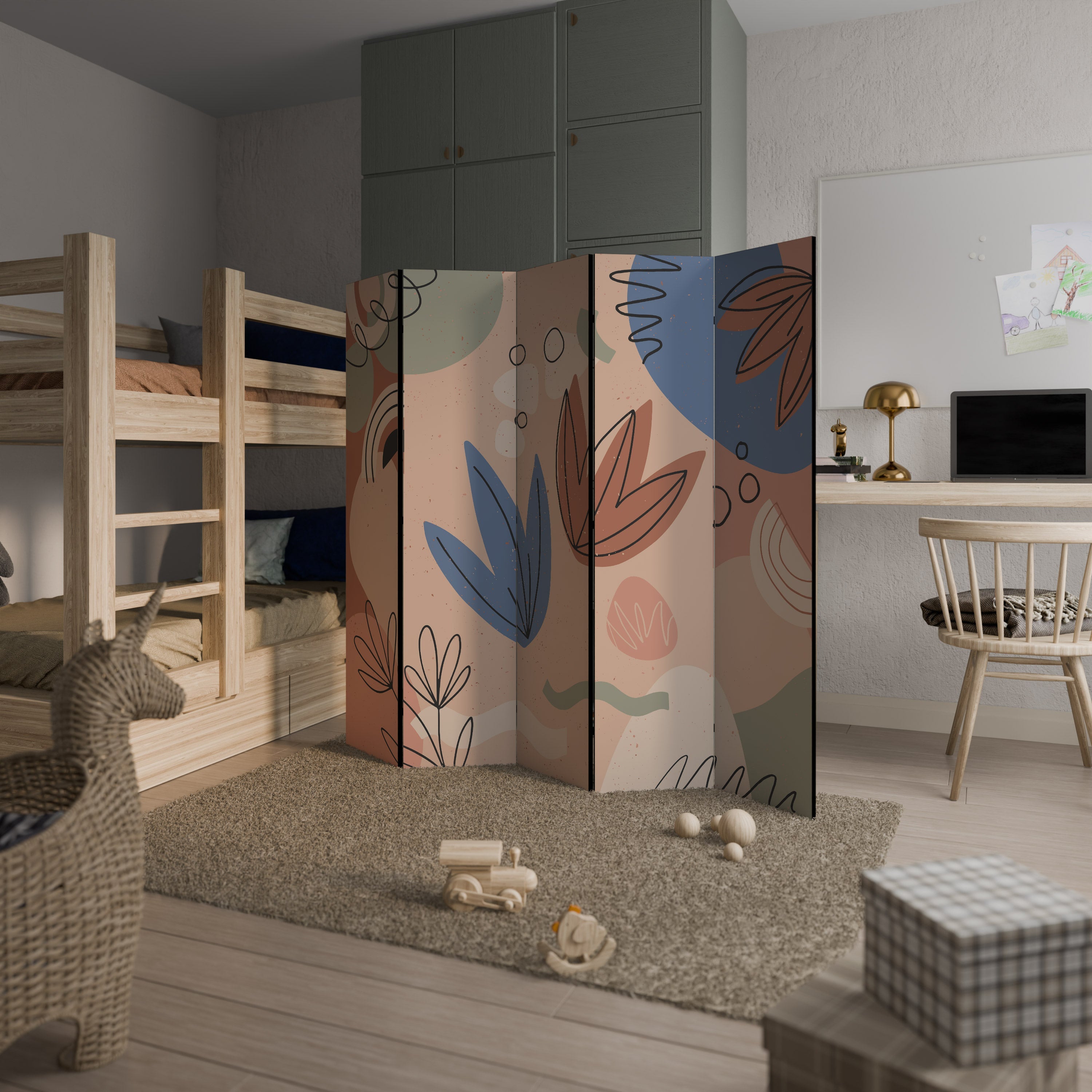 Paravent décoratif à 5 panneaux PASTEL DESTINY