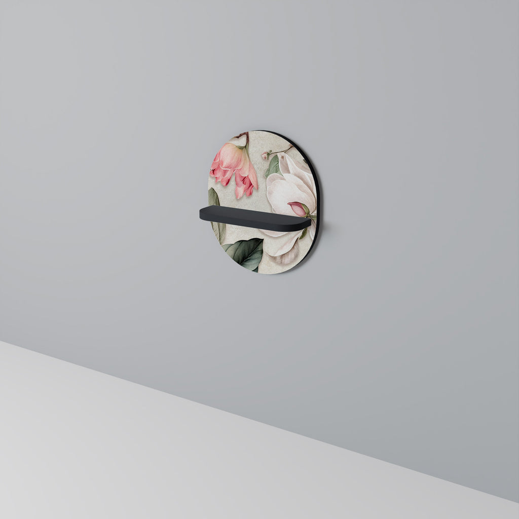 Étagère d'art ovale FLORAL GRACE en finition noire