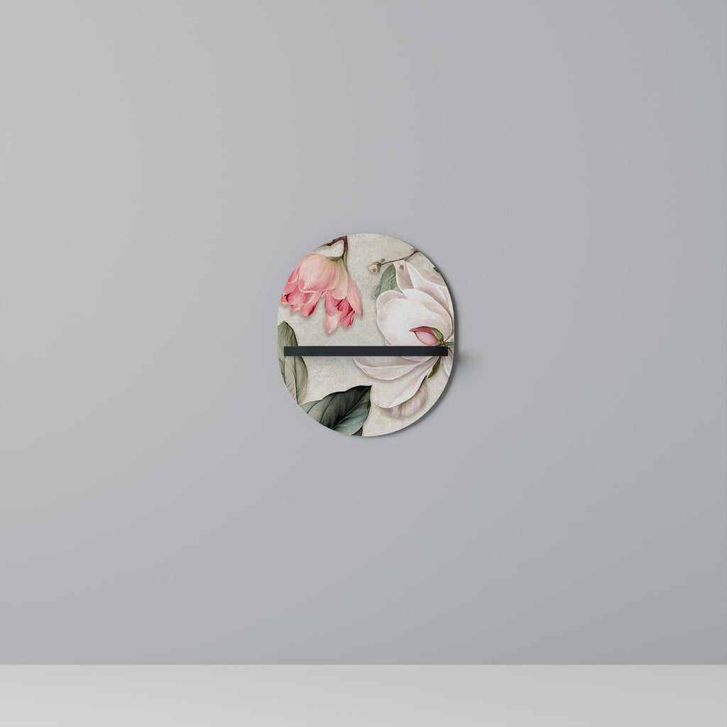 Étagère d'art ovale FLORAL GRACE en finition noire