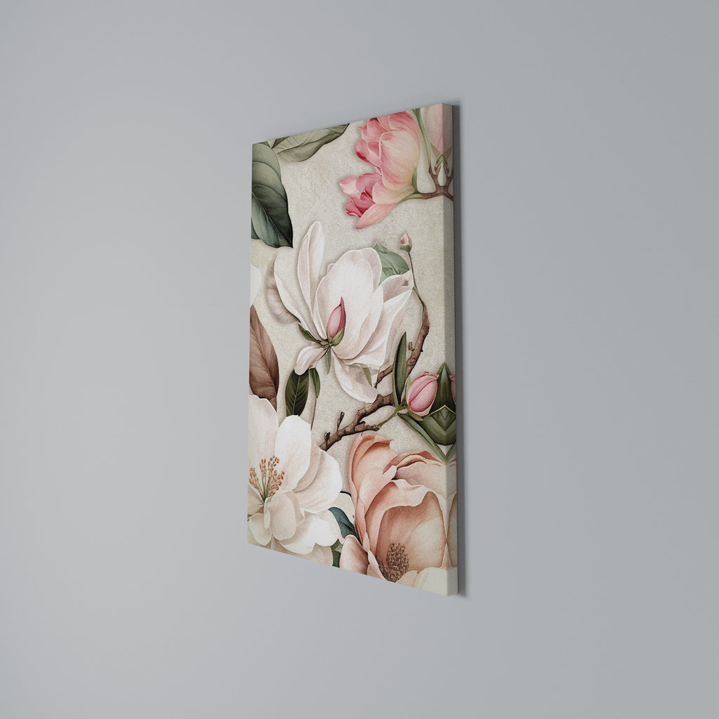 FLORAL GRACE Vertical Canvas Print