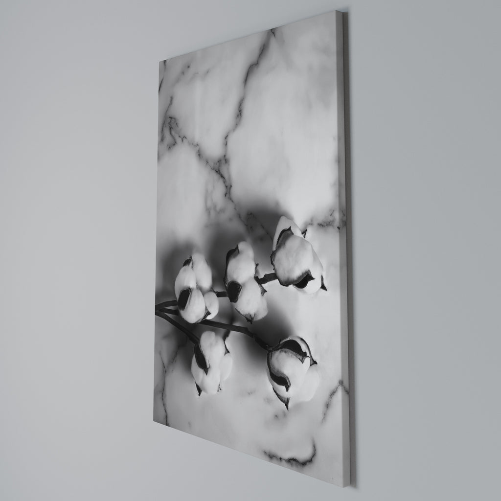 MONOCHROME COTTON DREAMS Vertical Canvas Print