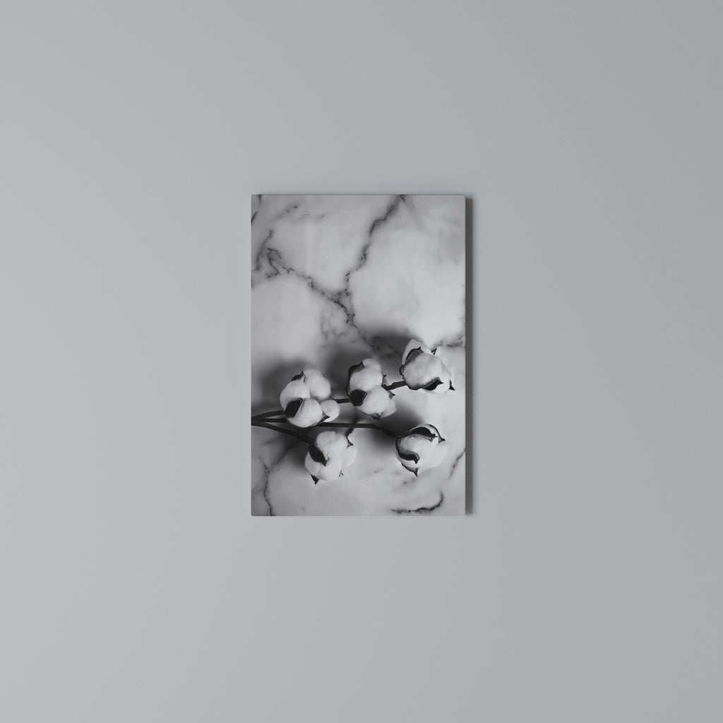 MONOCHROME COTTON DREAMS Vertical Canvas Print