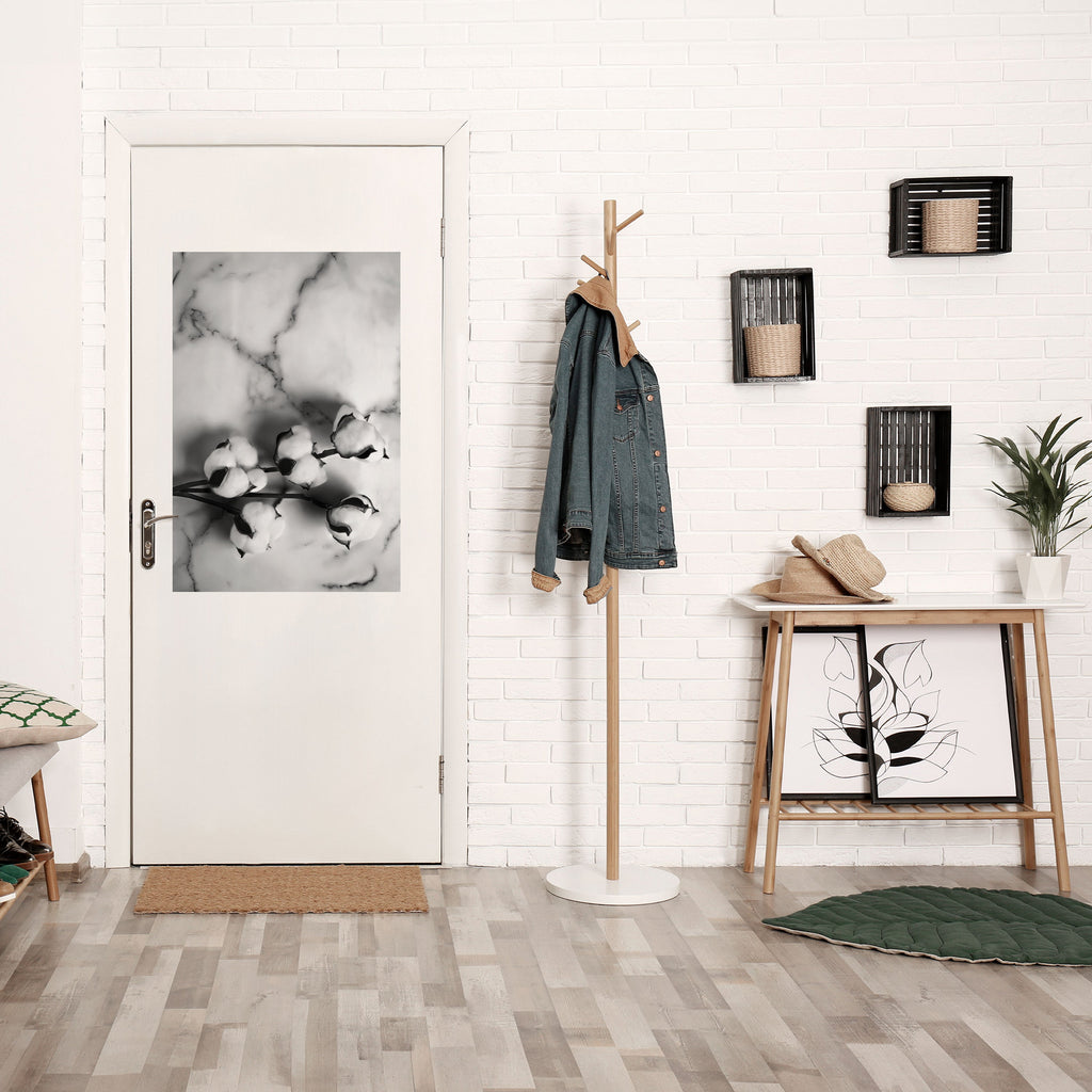 Affiche verticale autocollante « Rêves de coton monochromes »