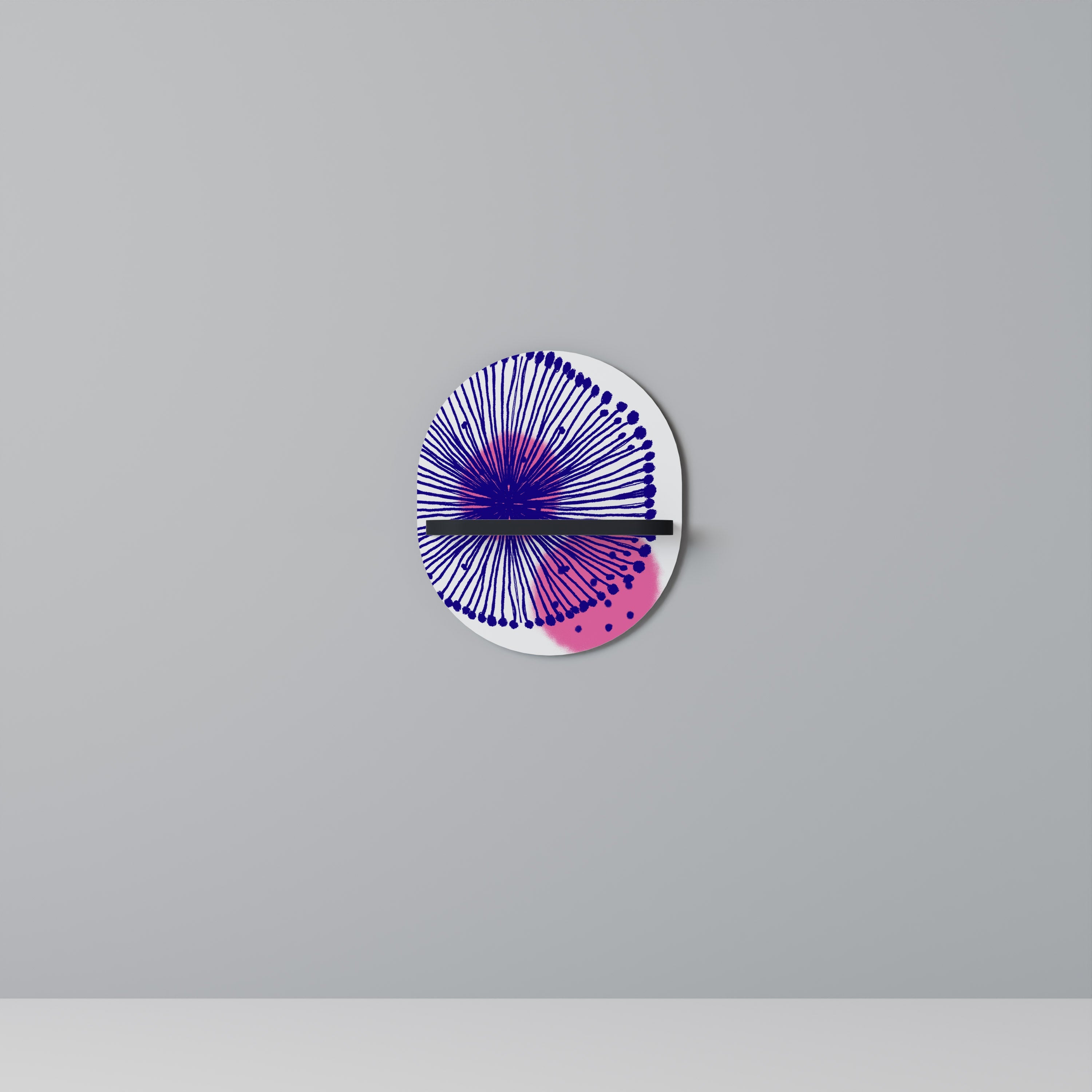 Étagère d'art ovale MAGIC NATURE en finition noire