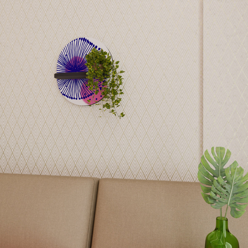 Étagère d'art ovale MAGIC NATURE en finition noire