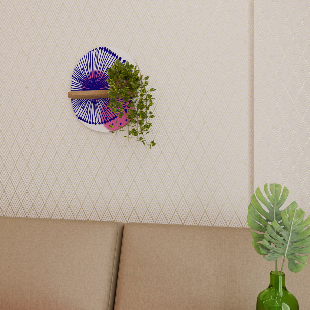 Étagère d'art ovale MAGIC NATURE effet chêne