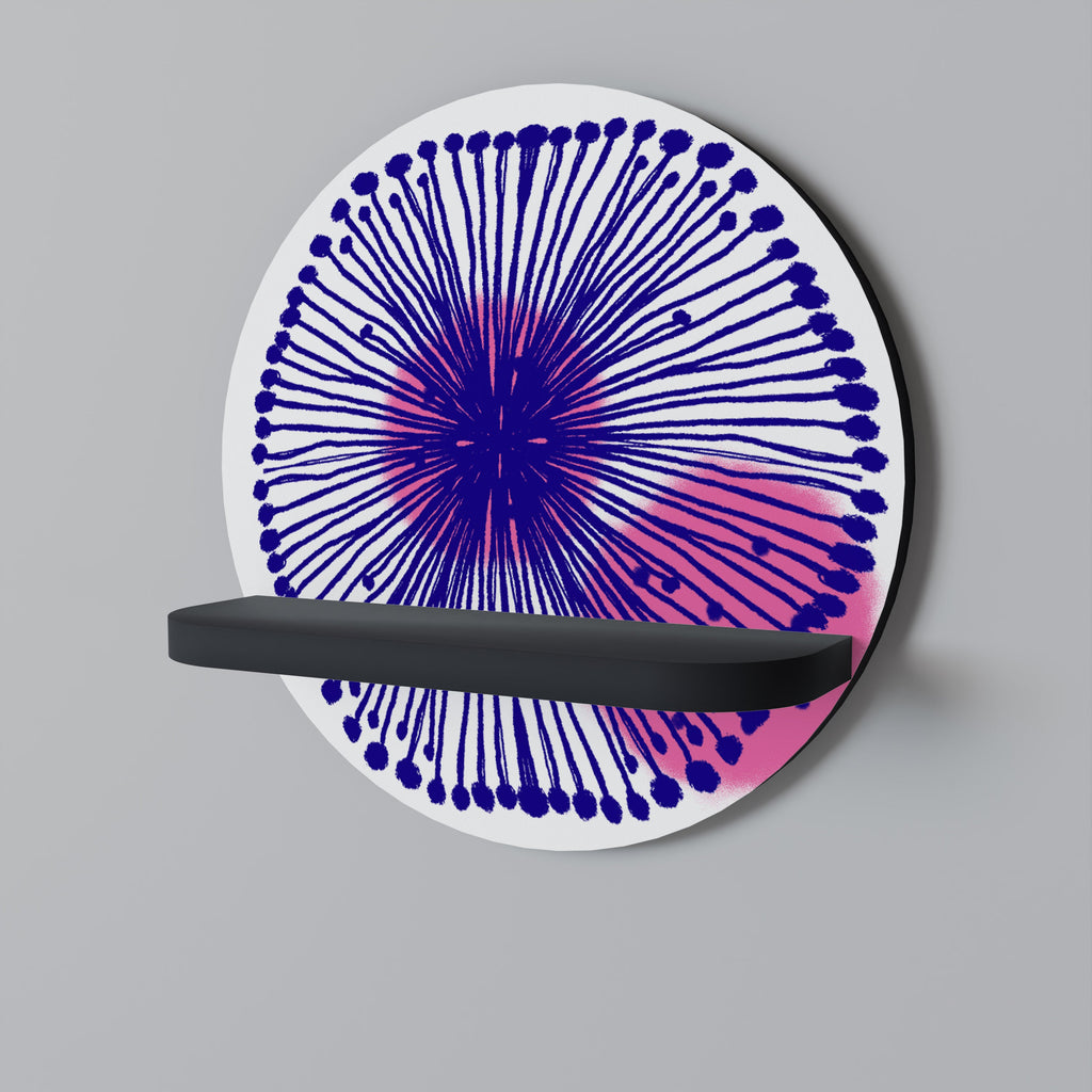 MAGIC NATURE Round Art Shelf In Black Finish