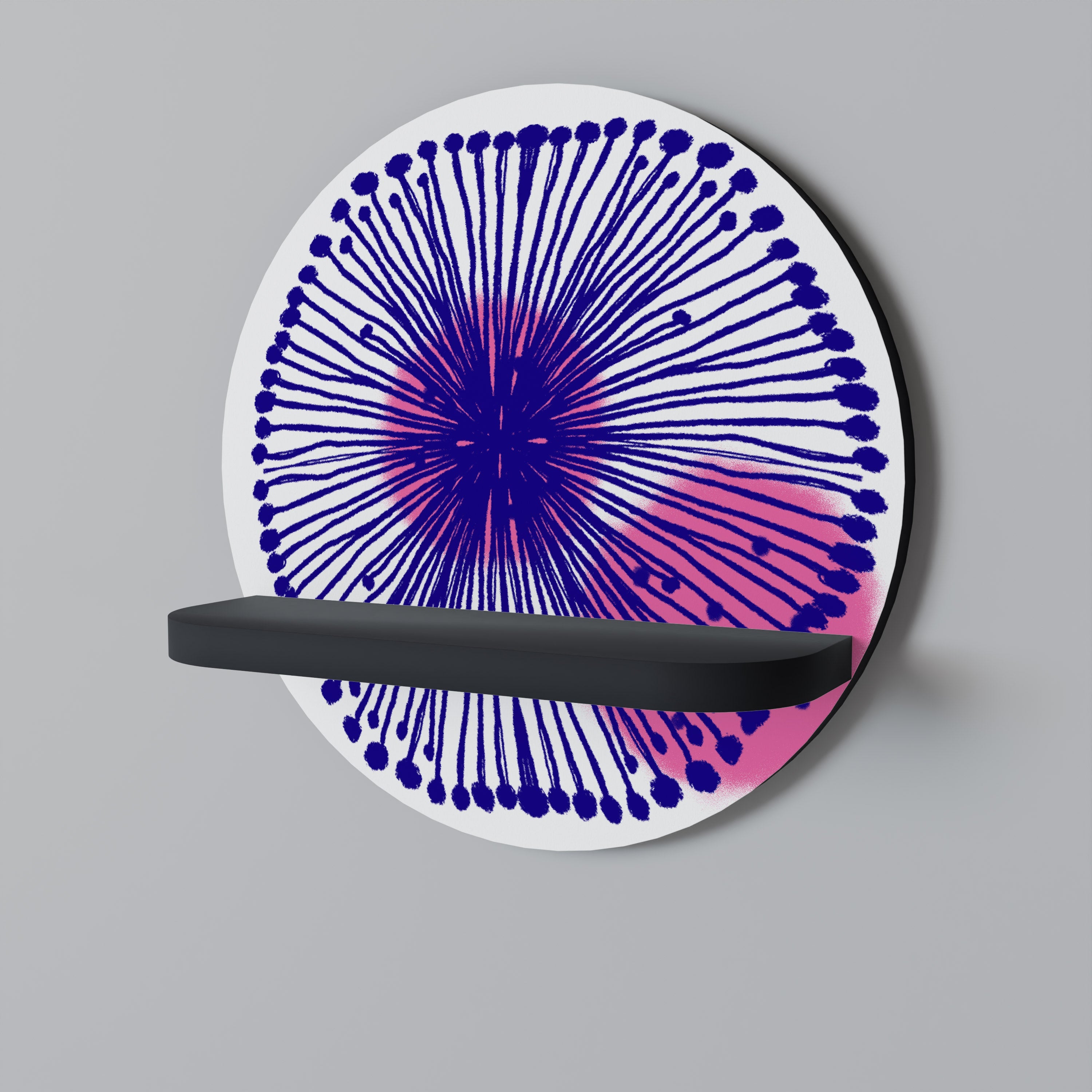 Étagère d'art ronde MAGIC NATURE en finition noire