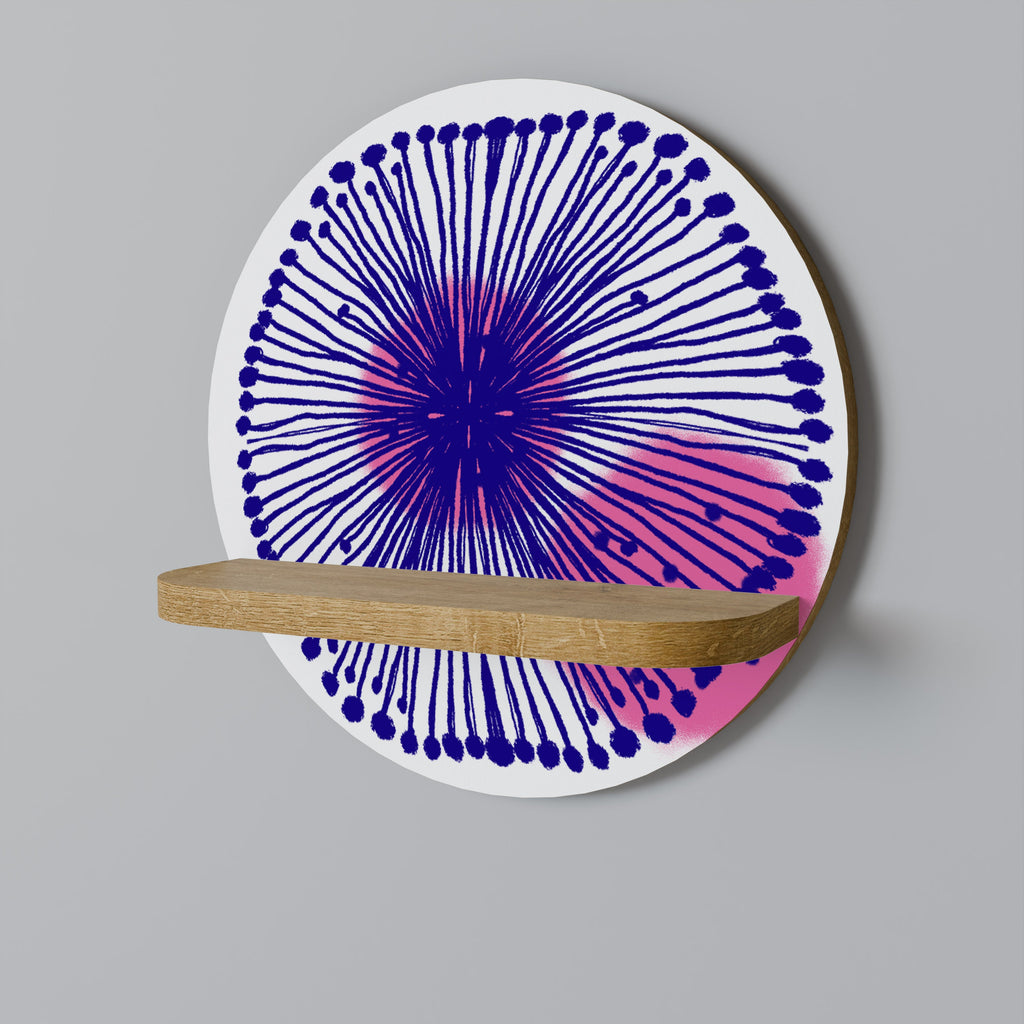 Étagère d'art ronde MAGIC NATURE effet chêne