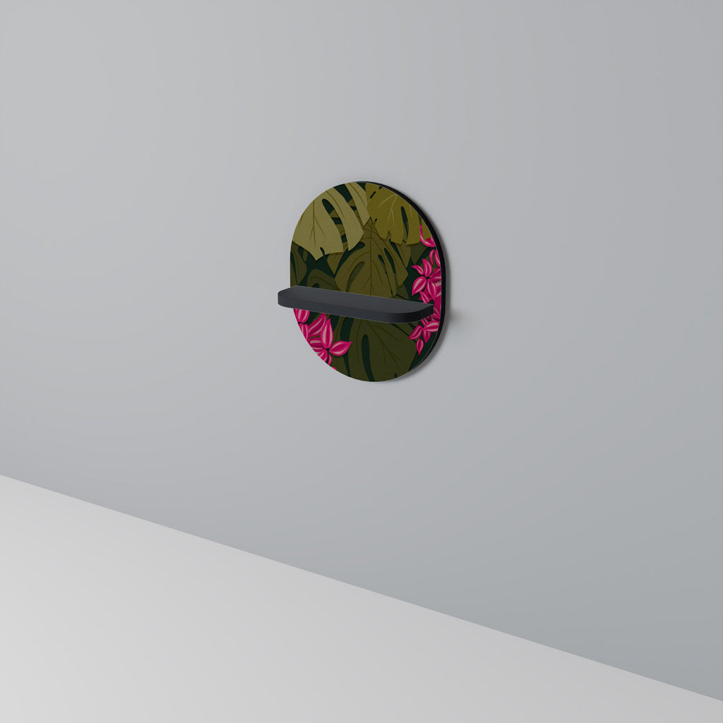 Étagère d'art ovale TROPICAL BEAUTY en finition noire