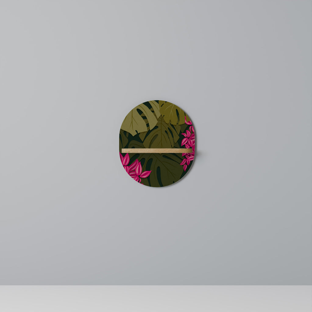 Étagère d'art ovale TROPICAL BEAUTY effet chêne