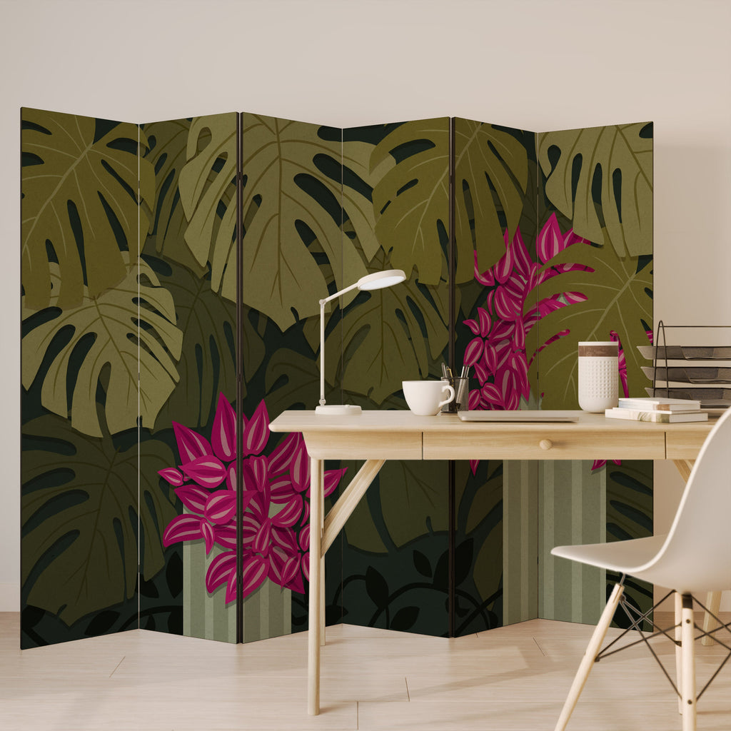 Paravent décoratif à 6 panneaux BEAUTÉ TROPICALE