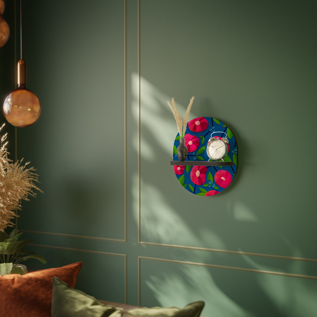 Étagère d'art ovale SPRING THOUGHTS en finition noire