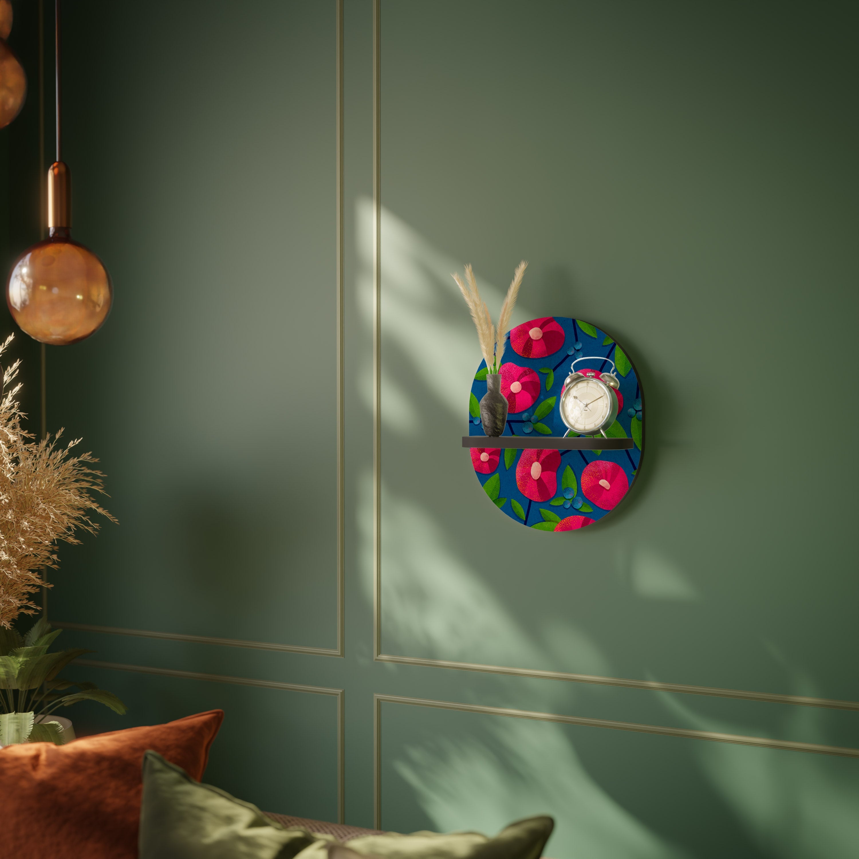 Étagère d'art ovale SPRING THOUGHTS en finition noire